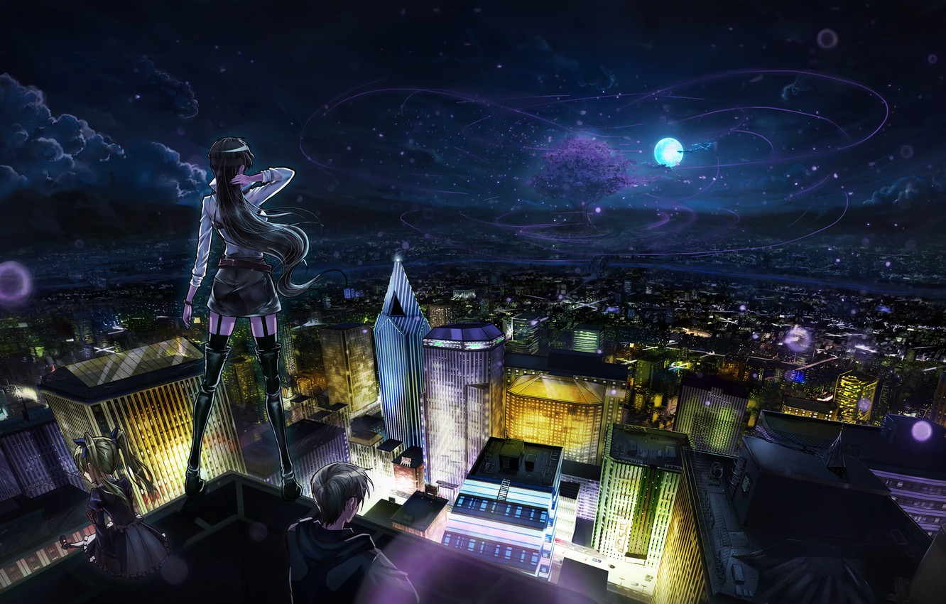Artistic City In Moon Night Wallpapers