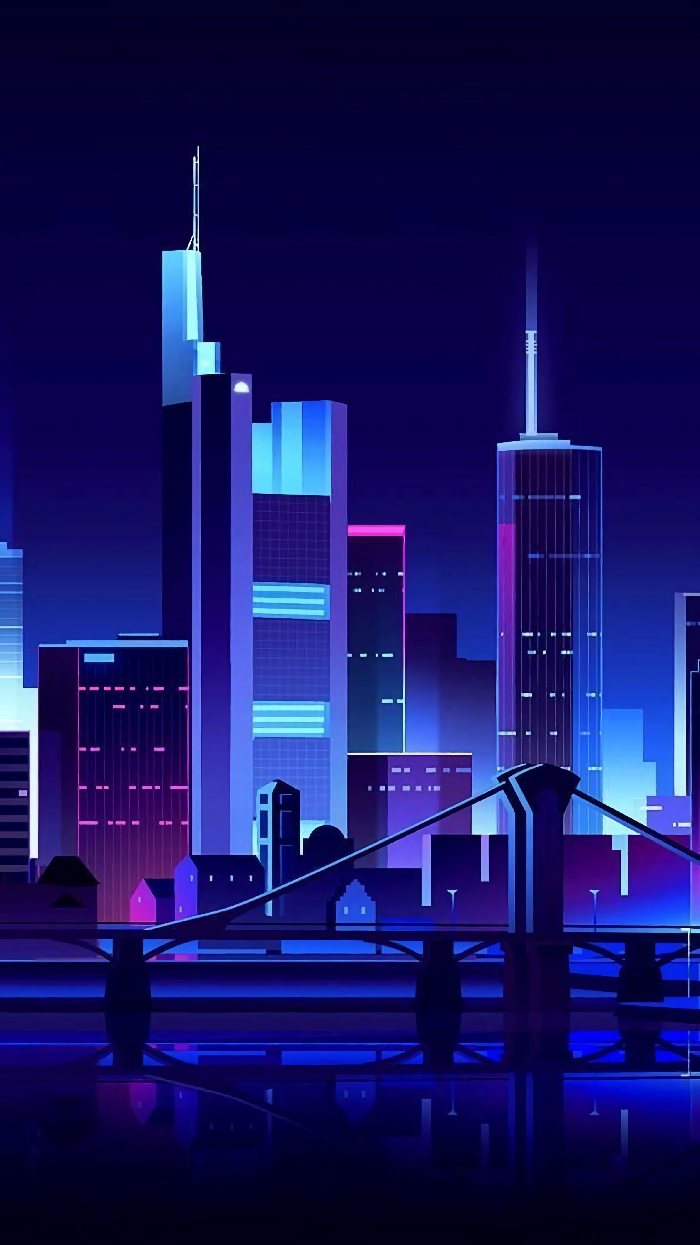 Artistic Cityscape Falling Night Wallpapers