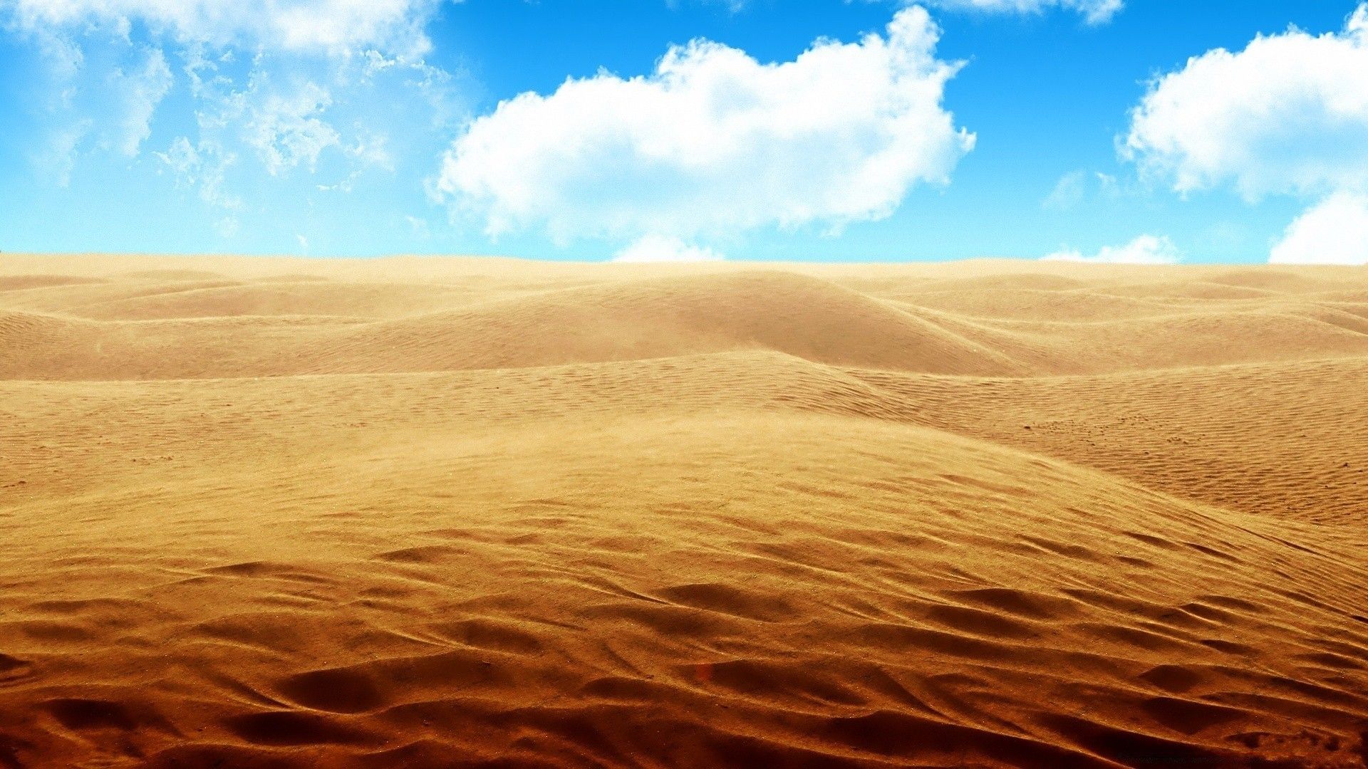 Artistic Cloudy Desert Wallpapers