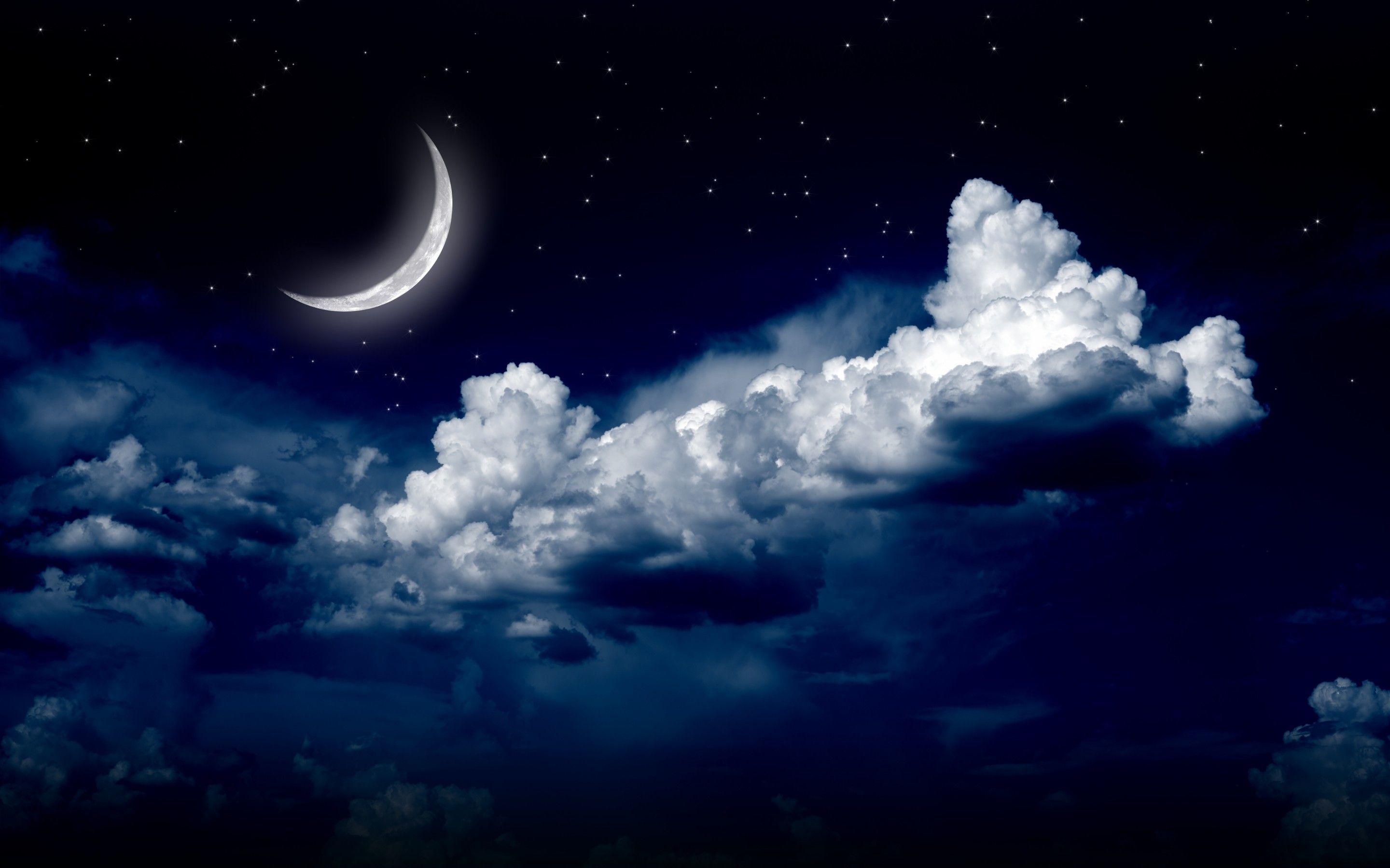 Artistic Full Moon In Starry Night Sky Wallpapers