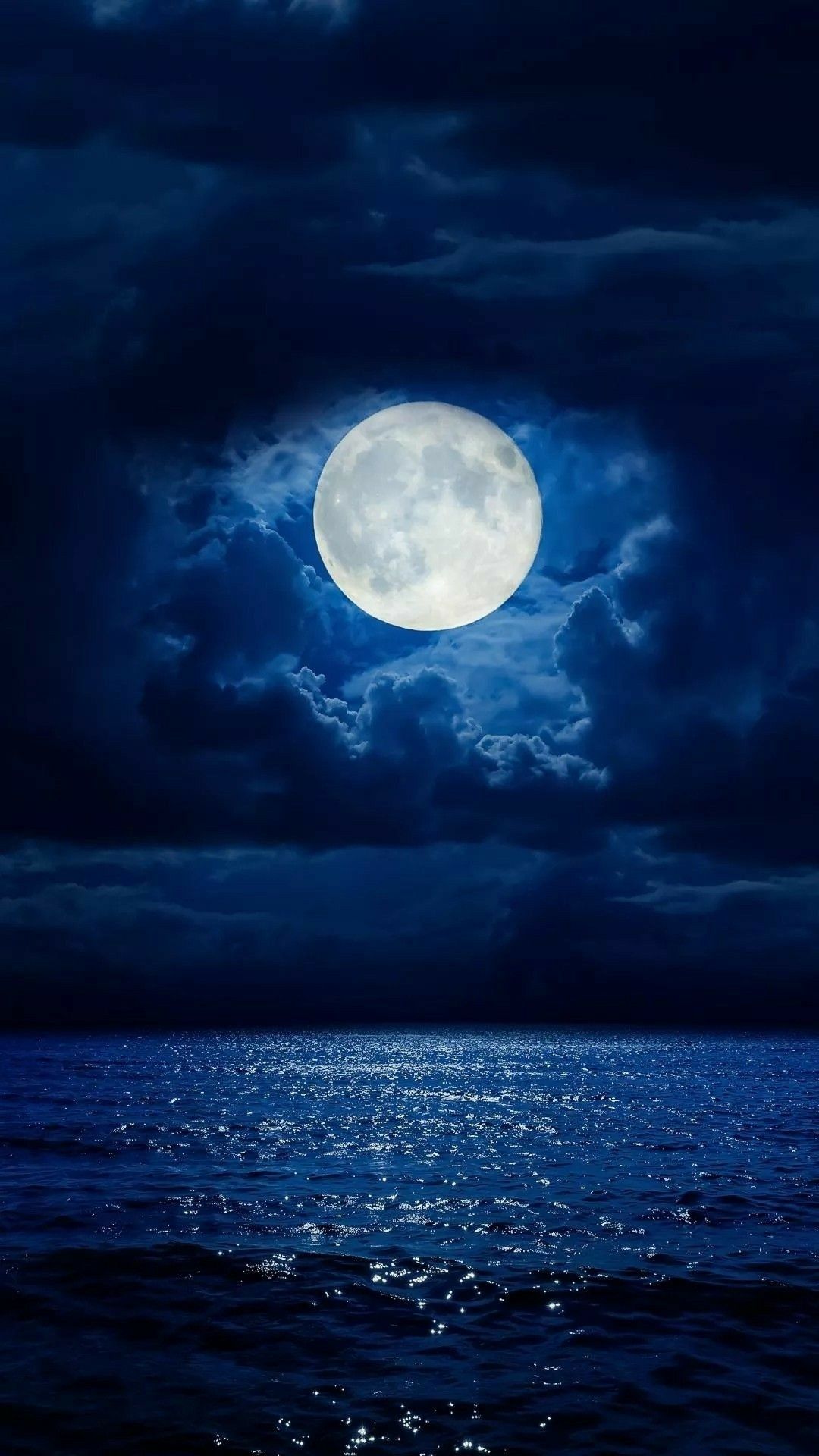 Artistic Full Moon In Starry Night Sky Wallpapers