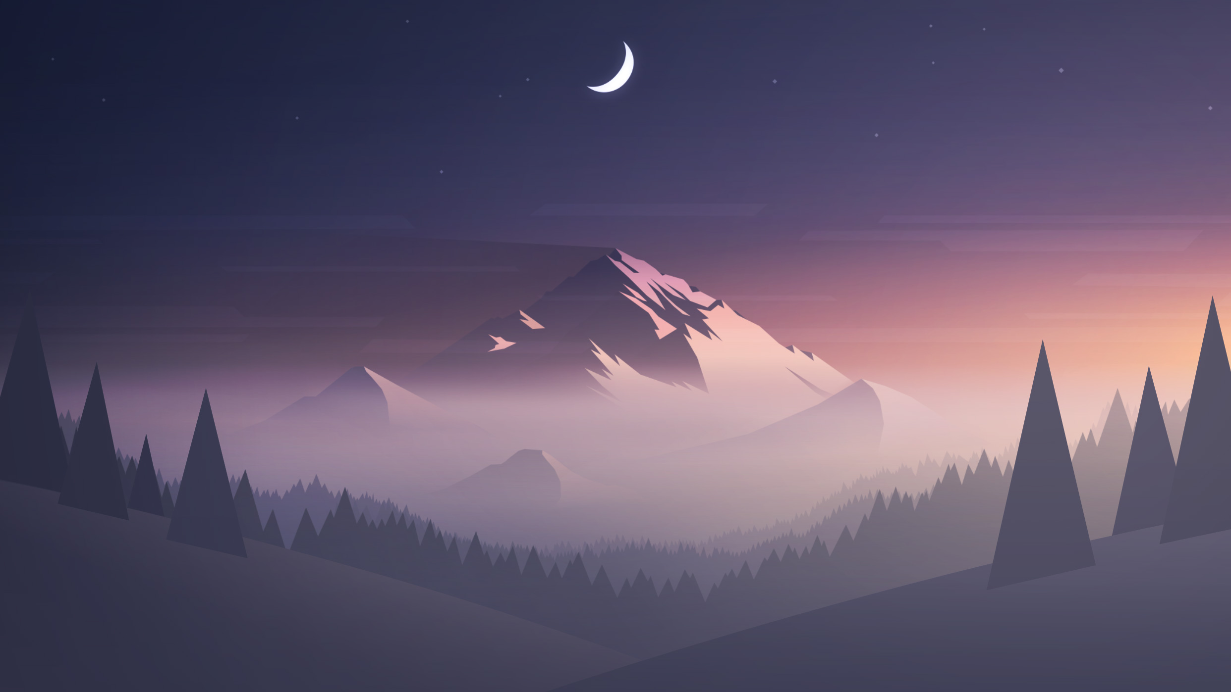 Artistic Minimalism Hd Mountains Wallpapers