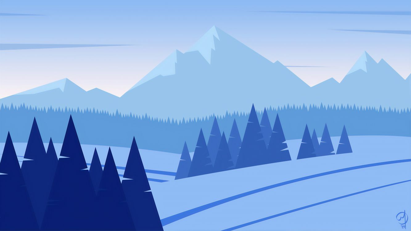 Artistic Minimalism Hd Mountains Wallpapers