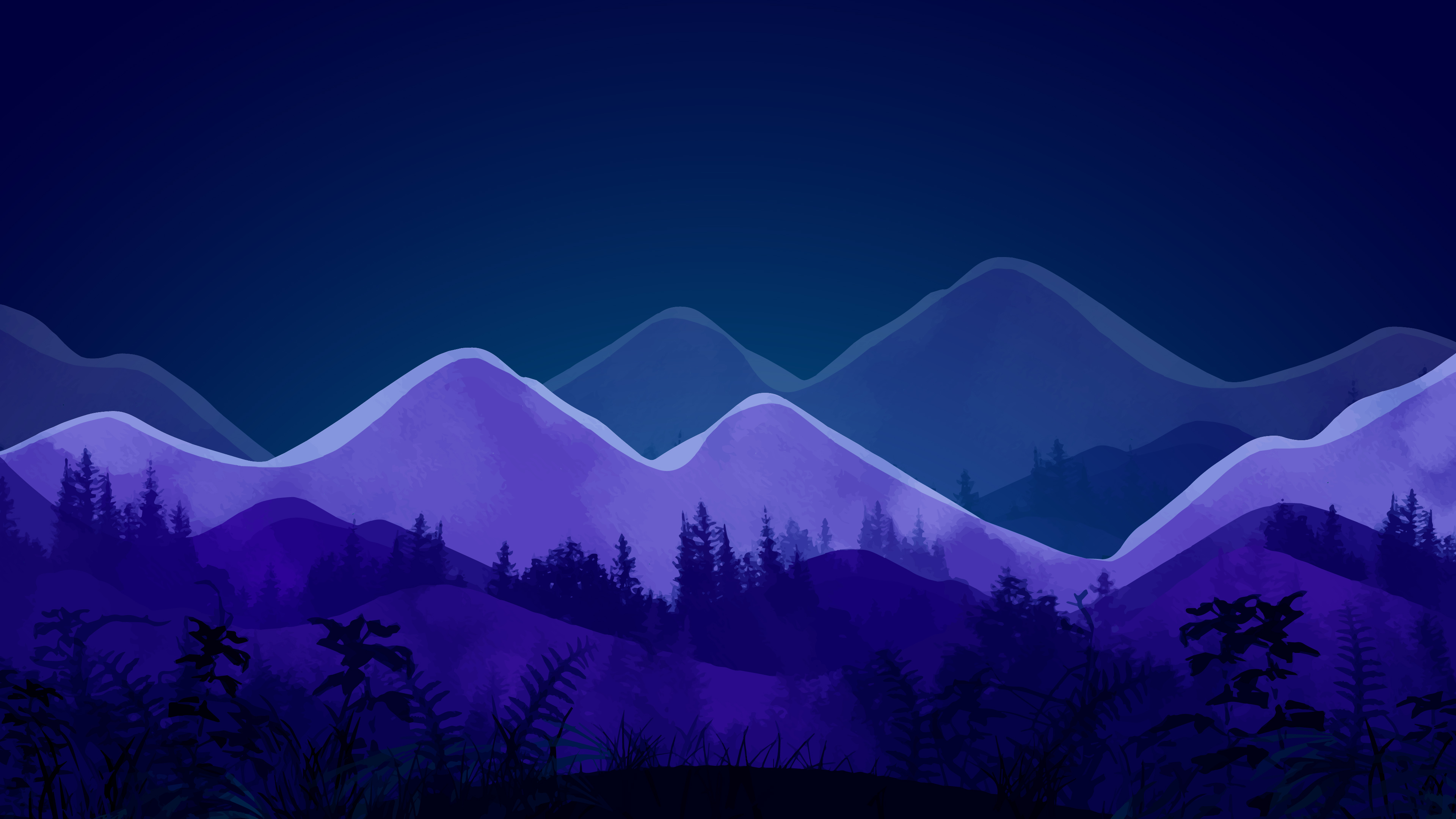 Artistic Mountain 4K Blue Wallpapers