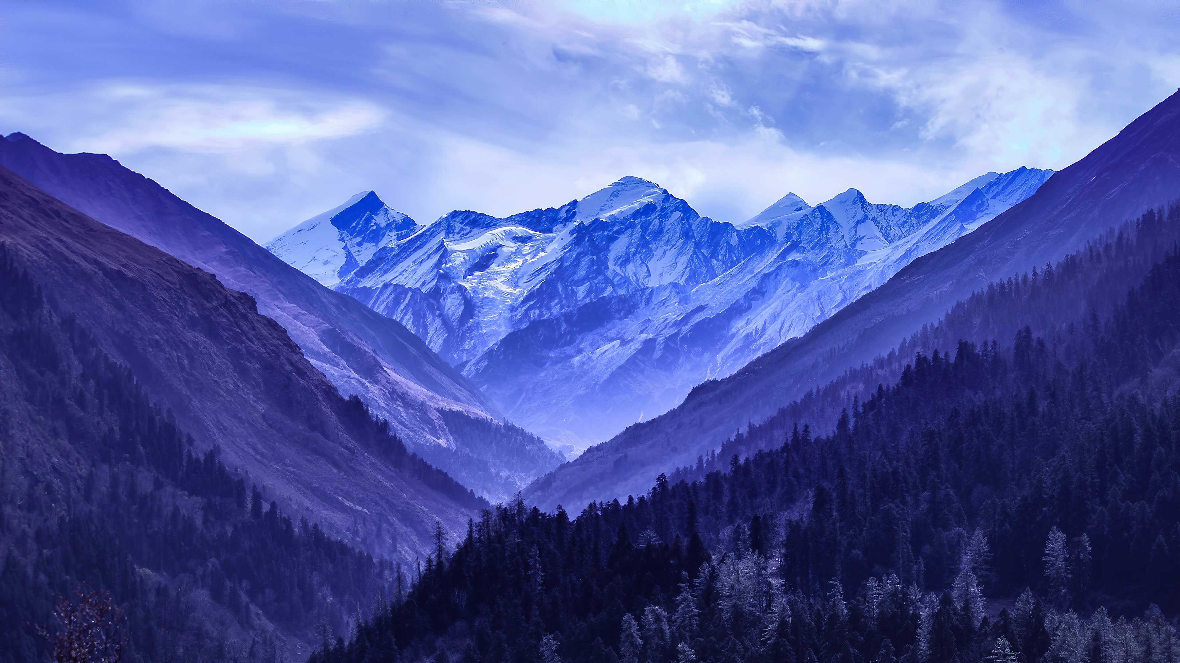 Artistic Mountain 4K Blue Wallpapers