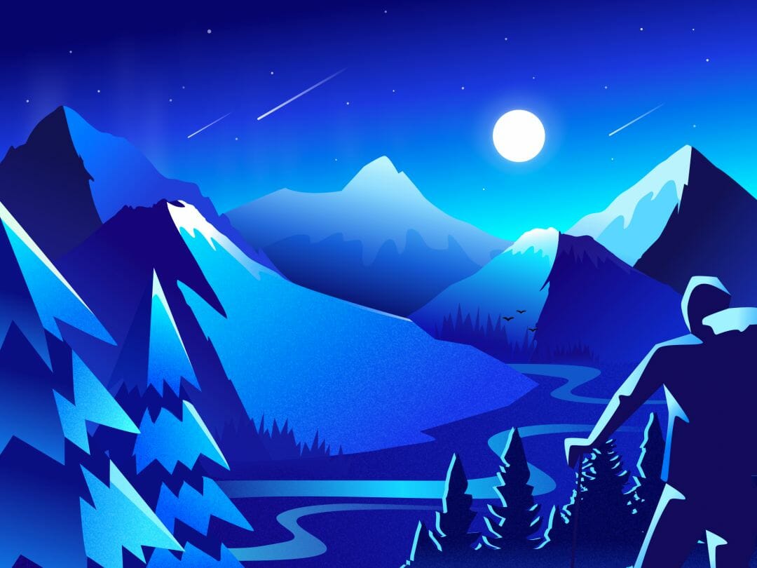 Artistic Mountain 4K Blue Wallpapers