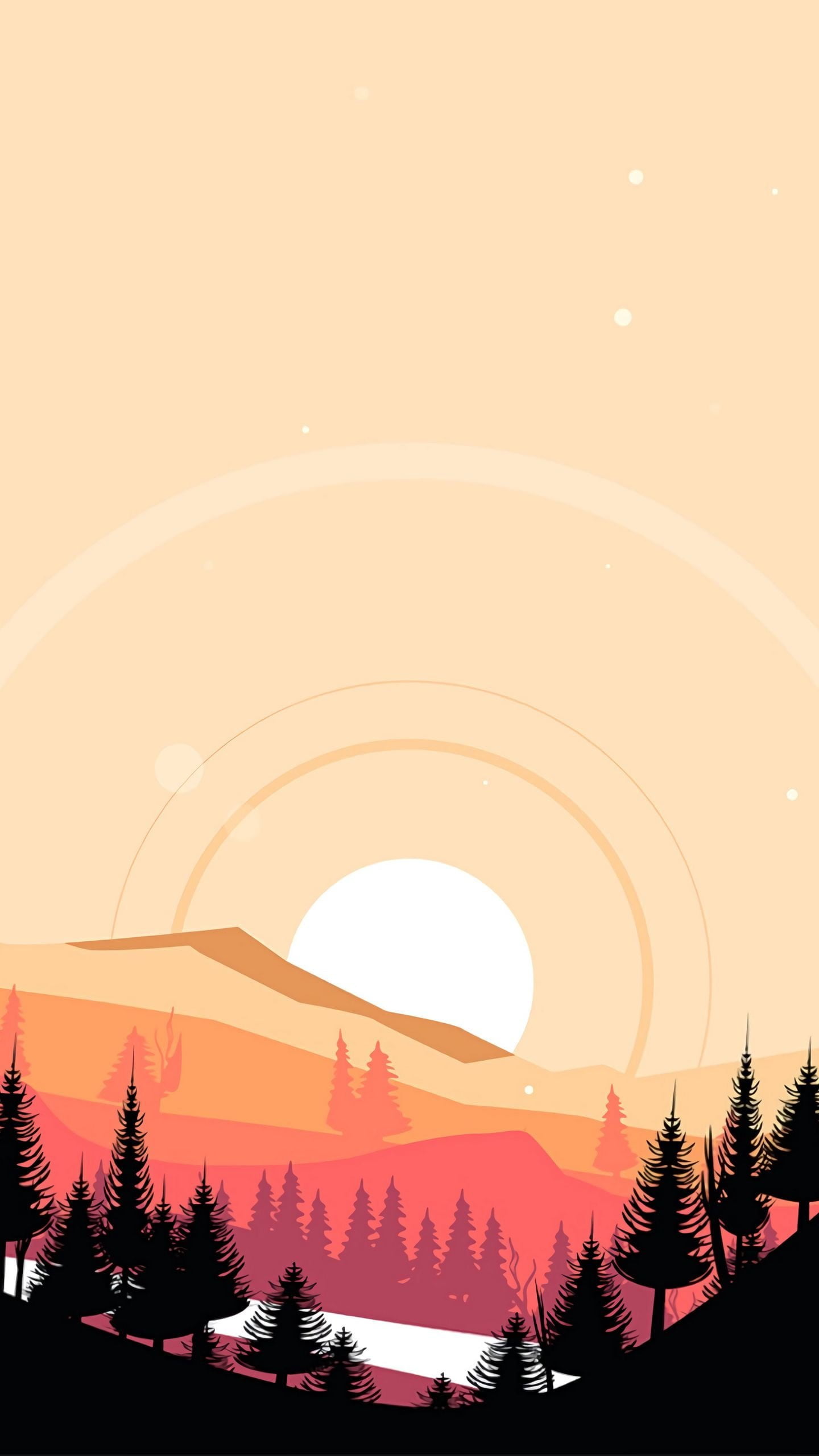 Artistic Sunset And Mountain Top Wallpapers