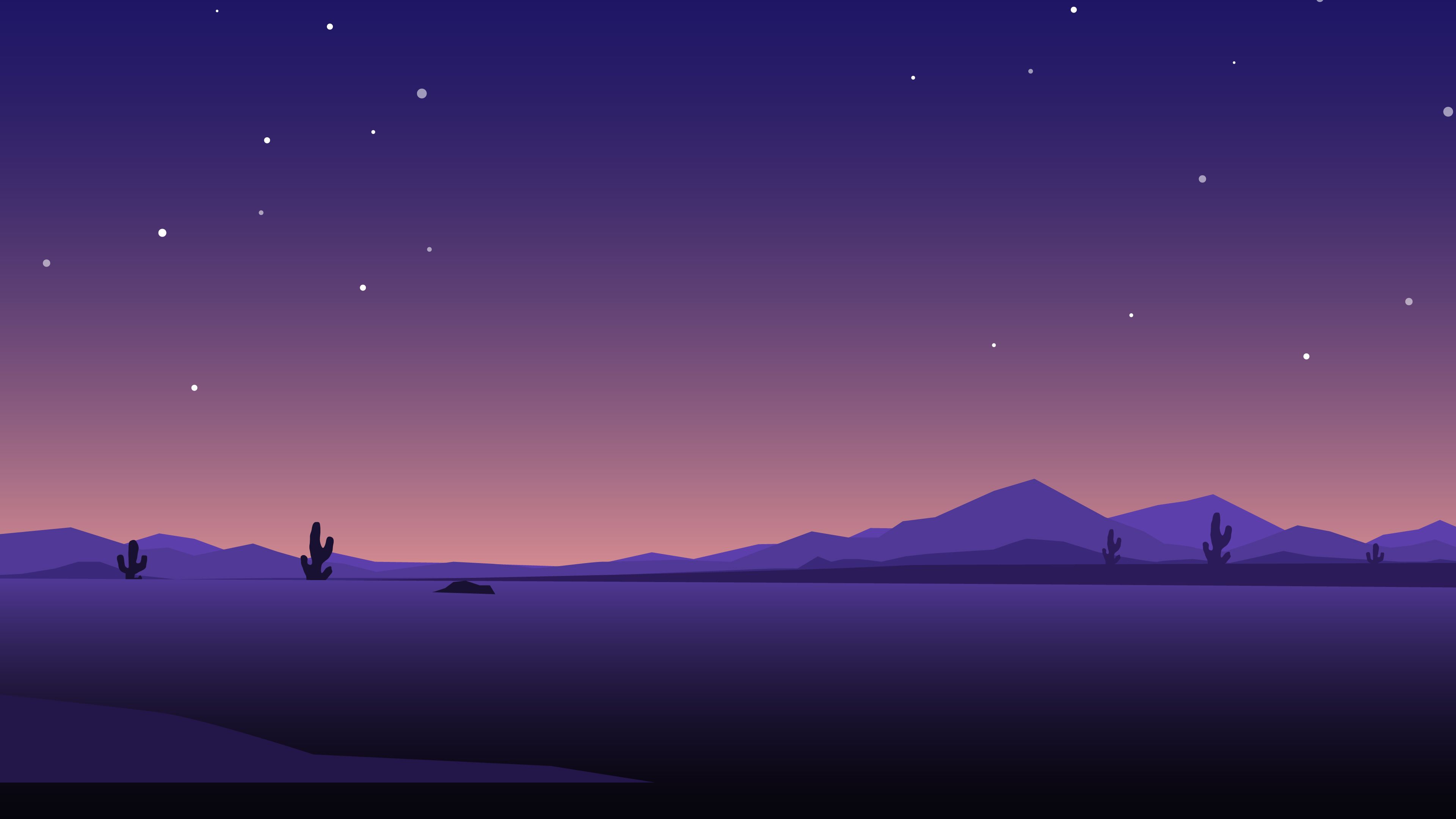 Artwork Minimal Mountains At Night Wallpapers