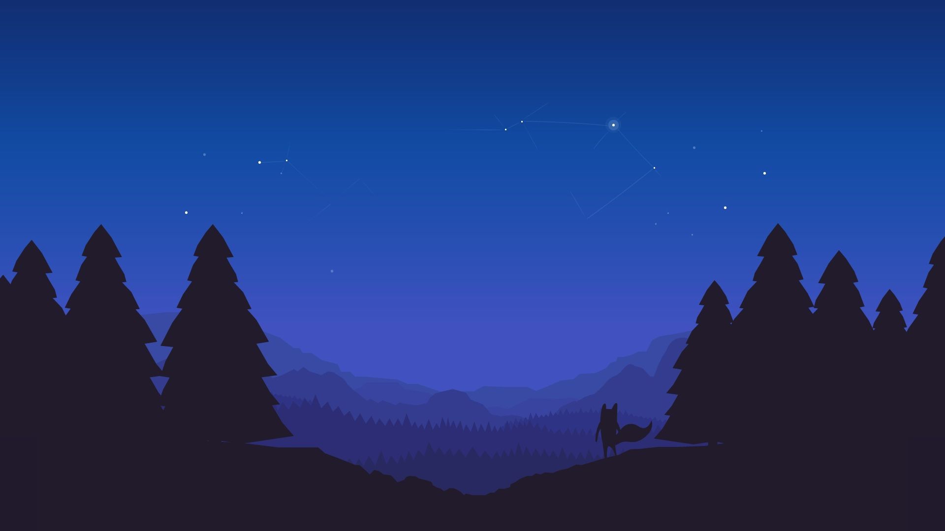 Artwork Minimal Mountains At Night Wallpapers