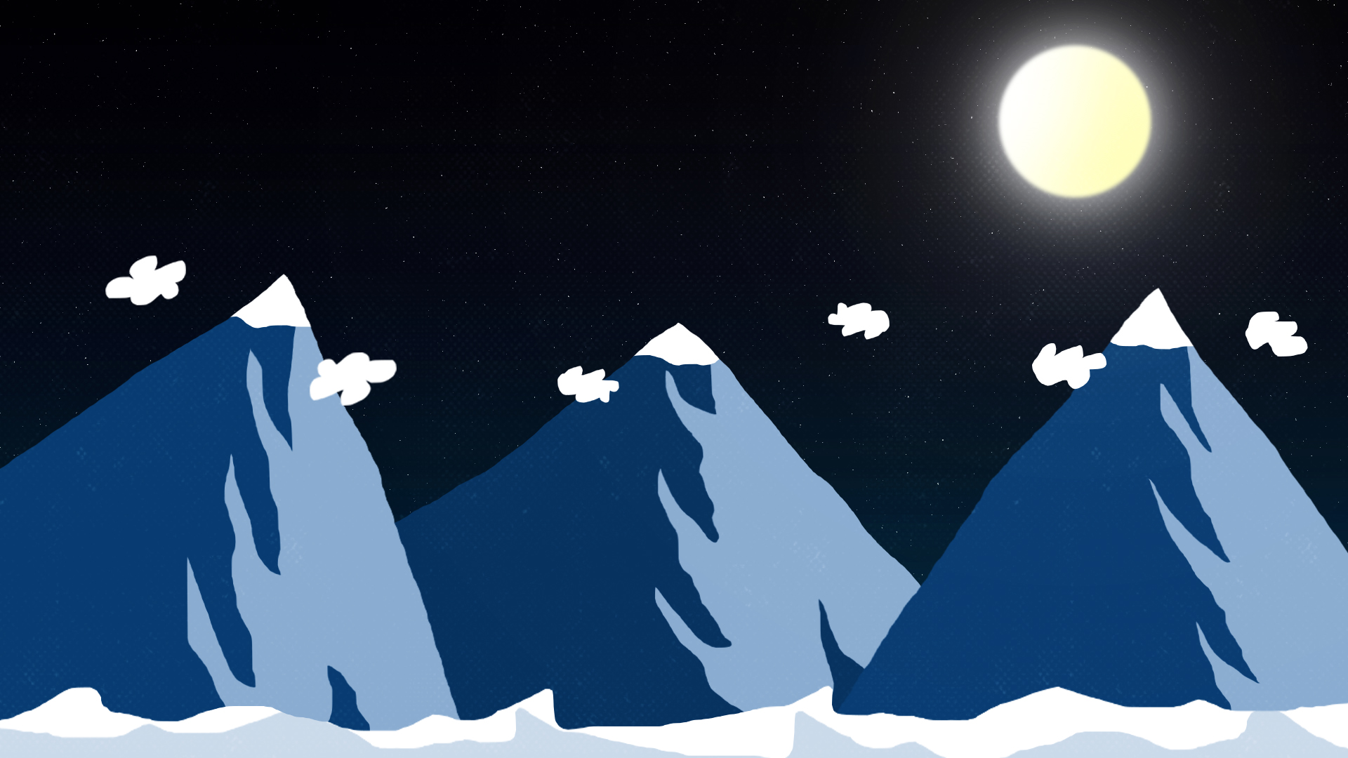 Artwork Minimal Mountains At Night Wallpapers