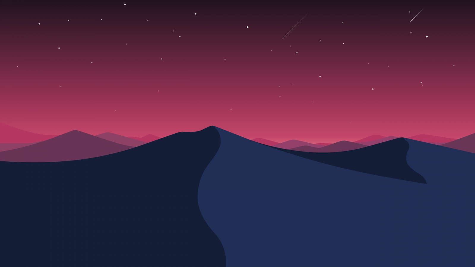 Artwork Minimal Mountains At Night Wallpapers