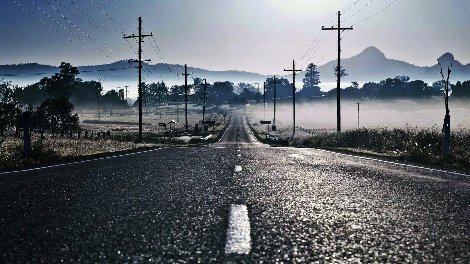 Asphalt Road Landscape Wallpapers