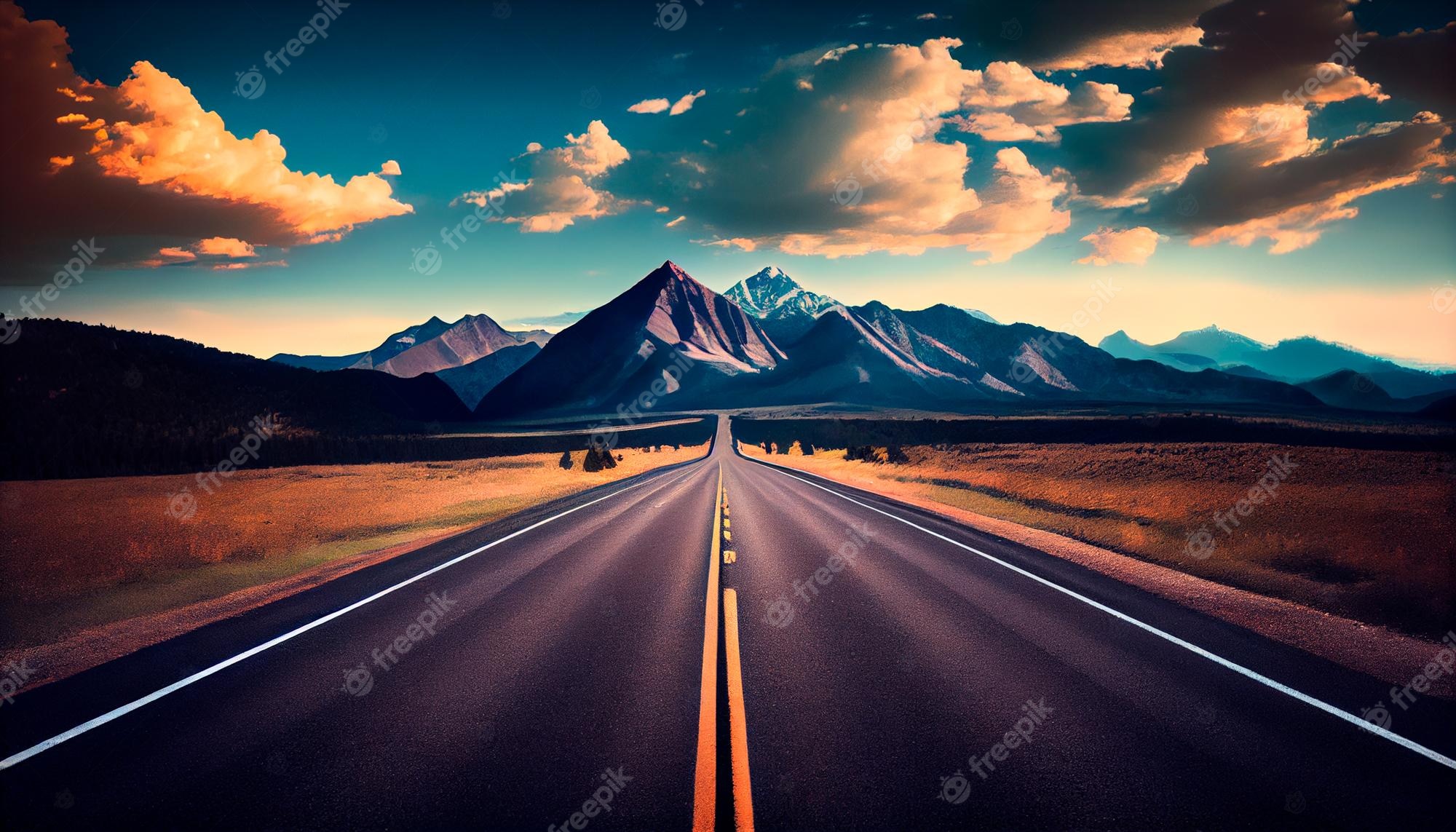 Asphalt Road Landscape Wallpapers