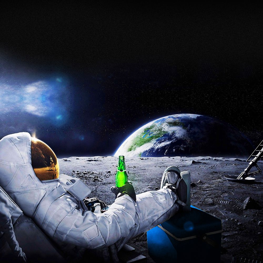 Astronaut Drinking Beer On Moon Wallpapers