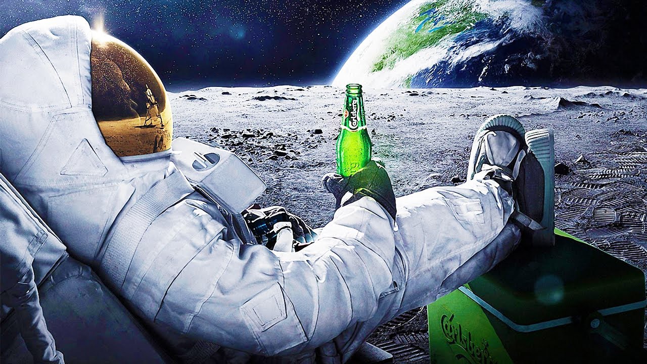 Astronaut Drinking Beer On Moon Wallpapers