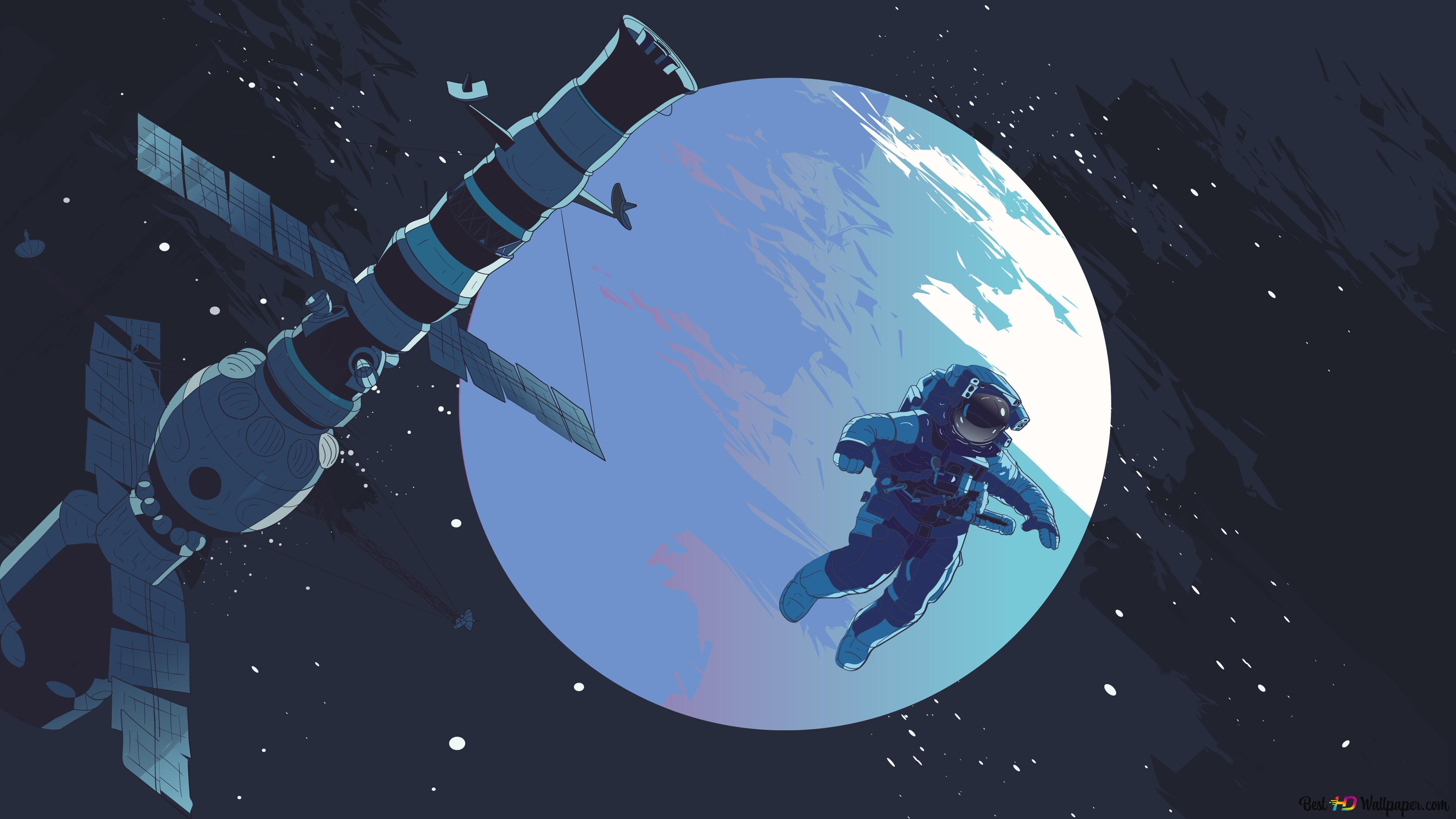 Astronaut Flying In The Space 5K Wallpapers