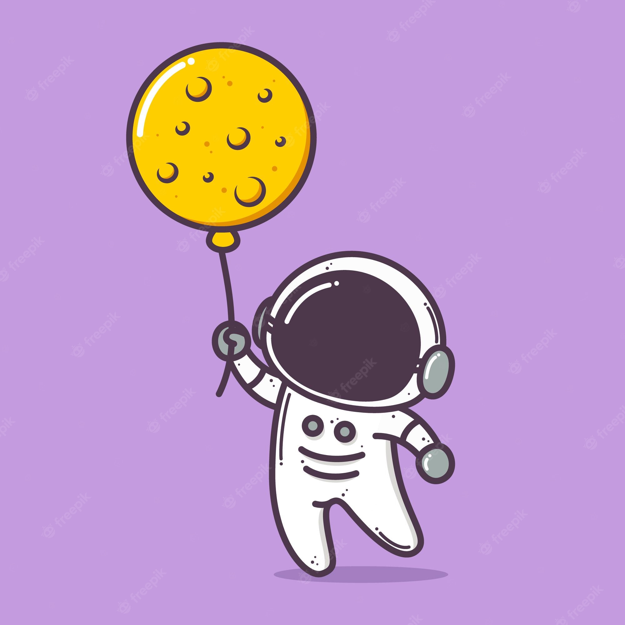 Astronaut Holding Of Colorful Balloons Wallpapers