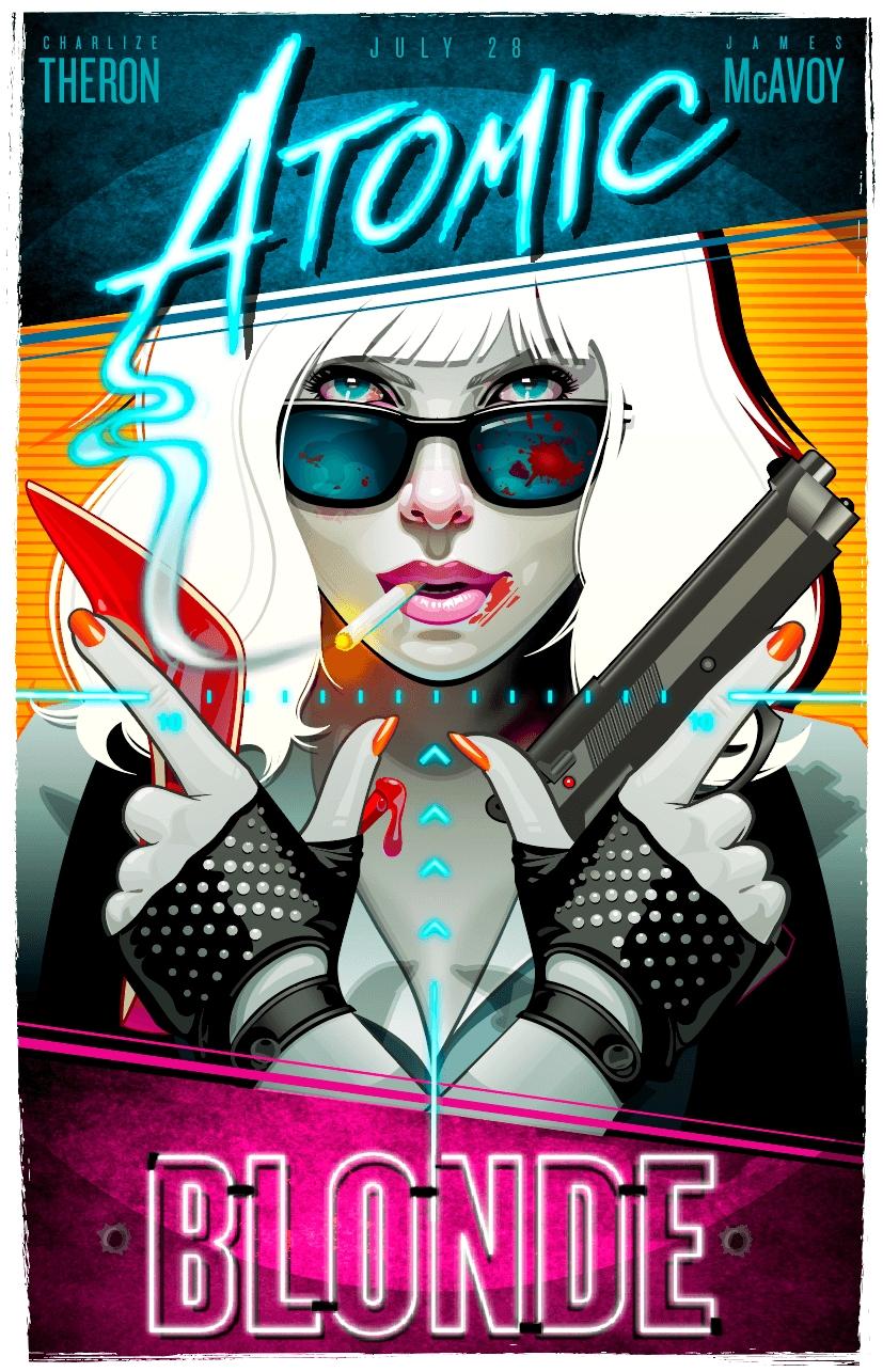 Atomic Blonde Warrior Woman Art Wallpapers