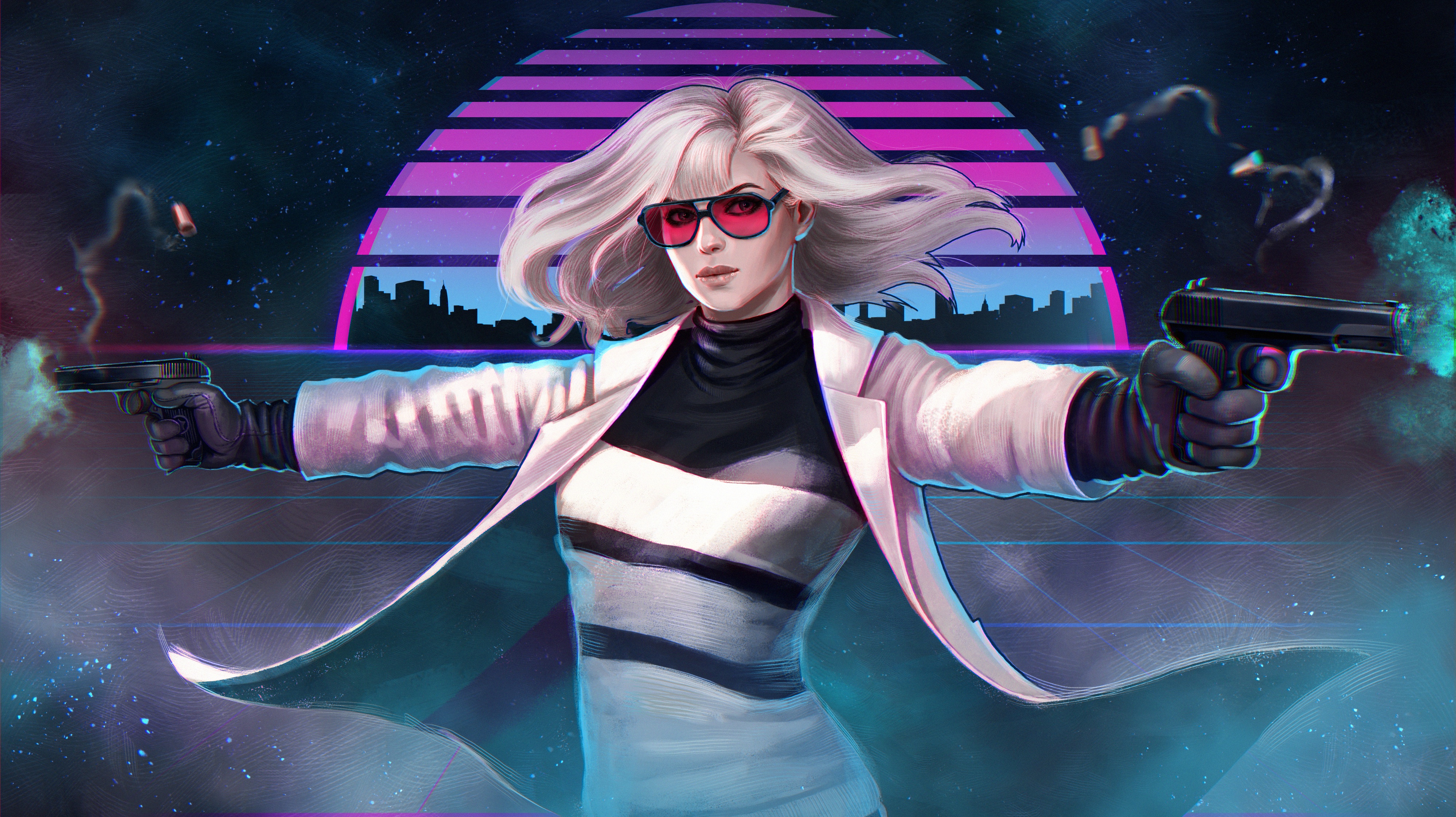 Atomic Blonde Warrior Woman Art Wallpapers