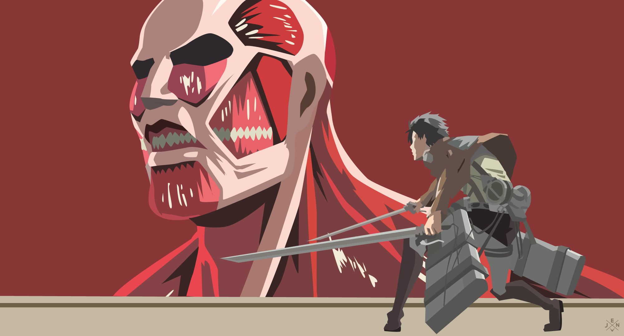 attack on titan minimalist Wallpapers