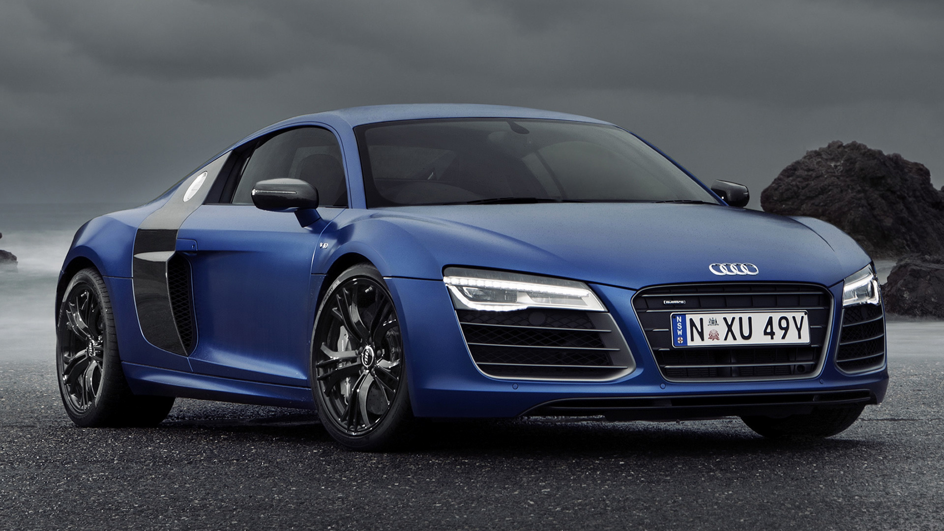 Audi R8 Matte Blue Wallpapers