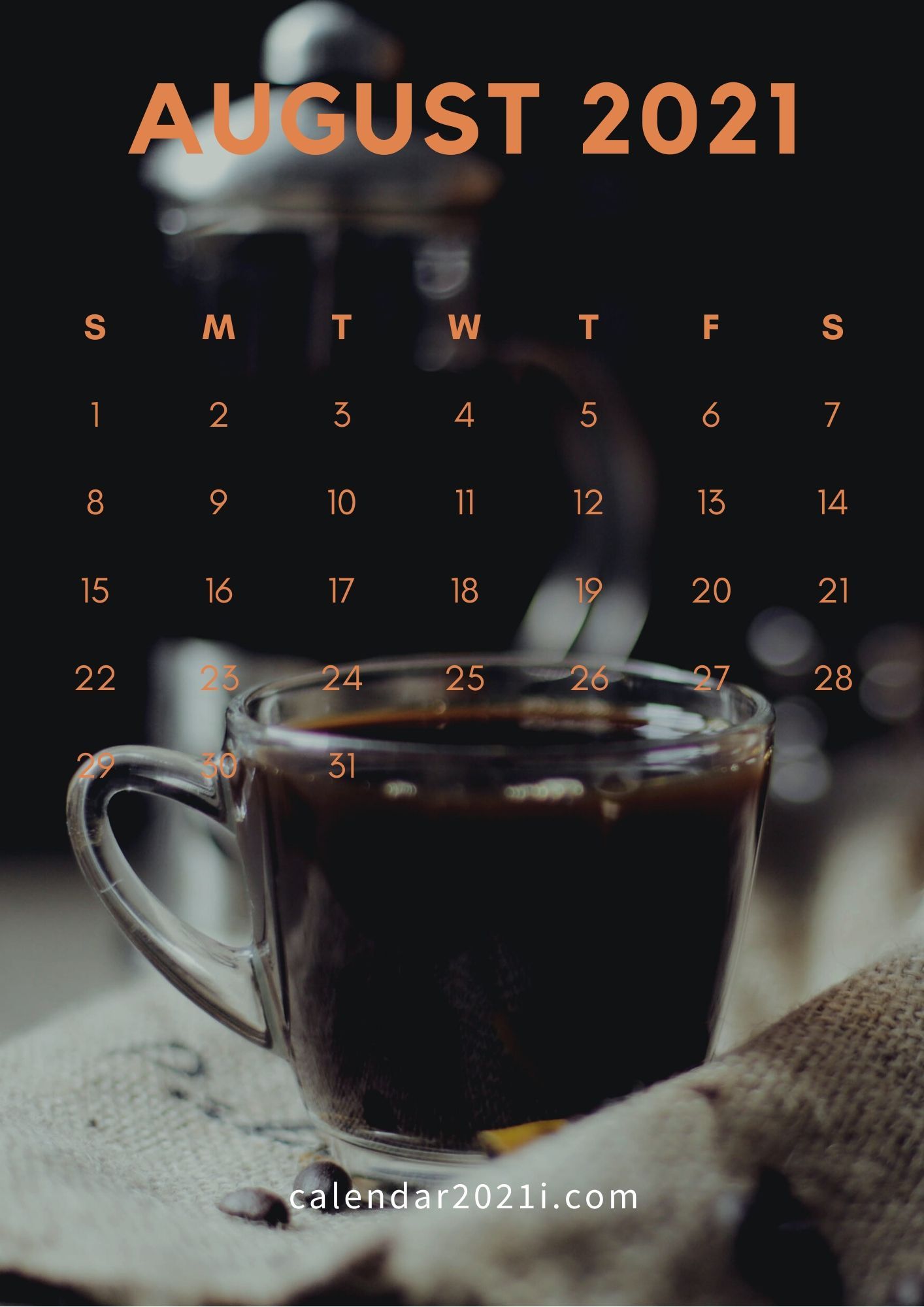 August 2021 Calendar Wallpapers