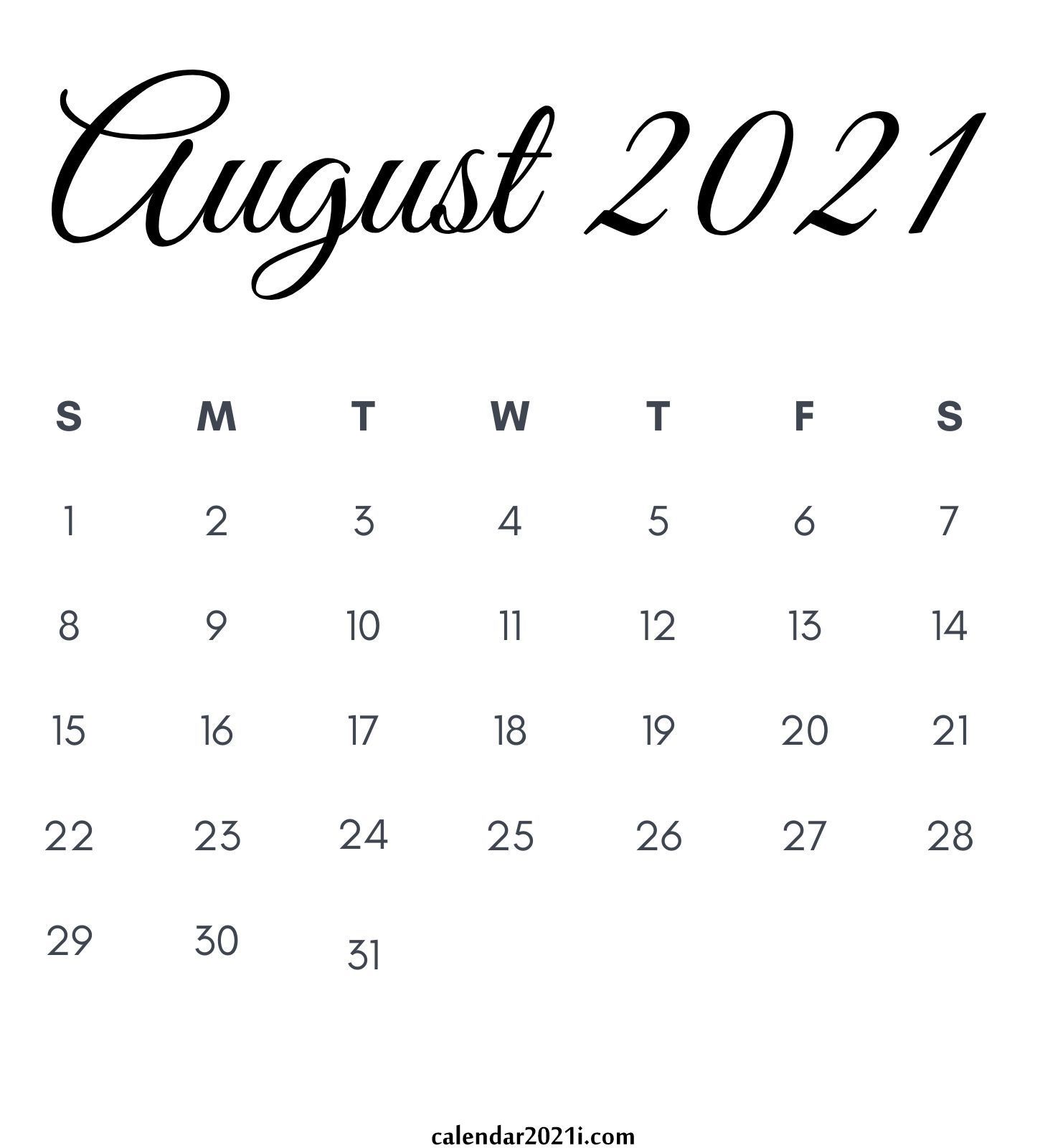 August 2021 Calendar Wallpapers