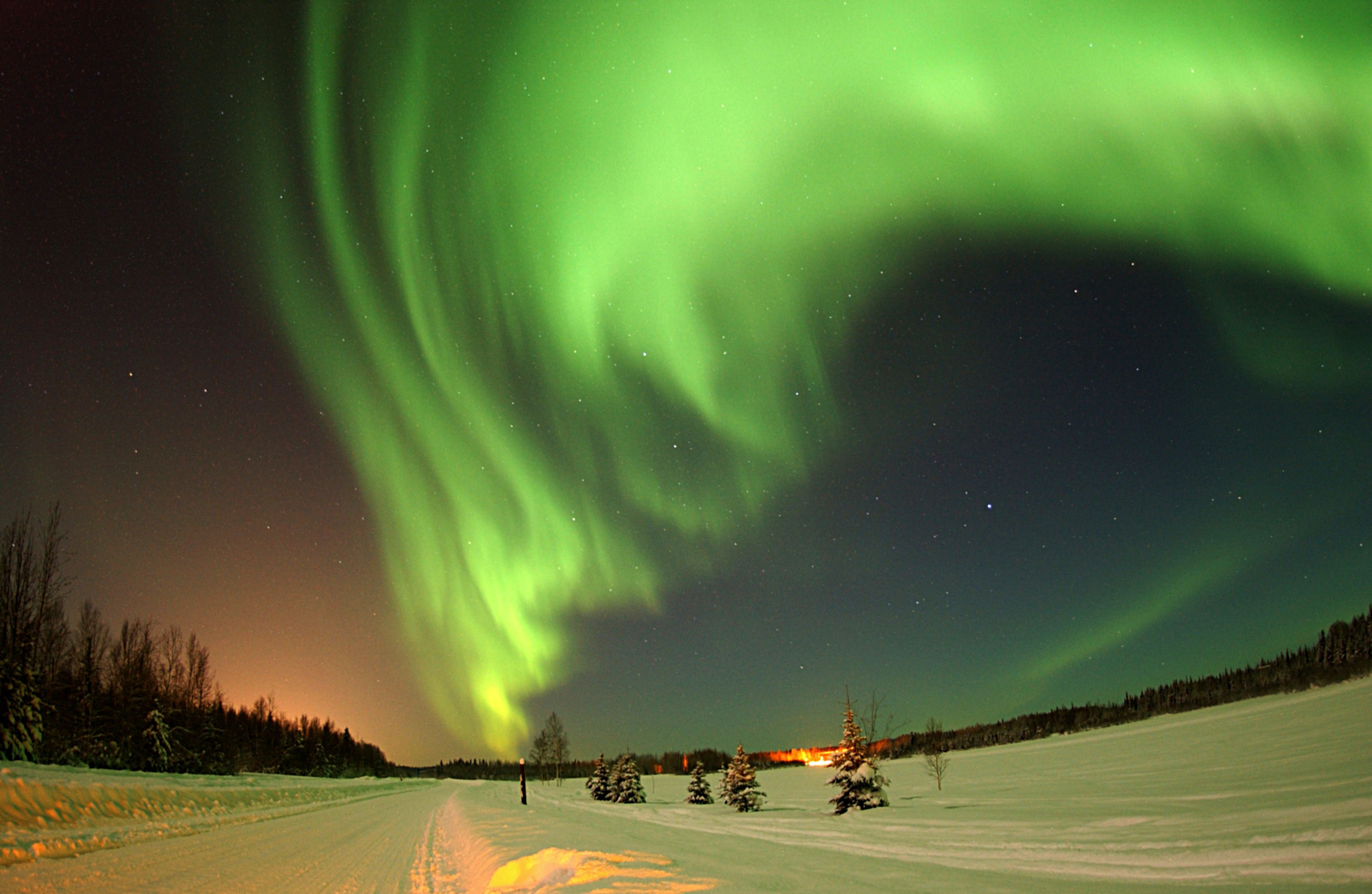 Aurora Borealis At Winter Wallpapers