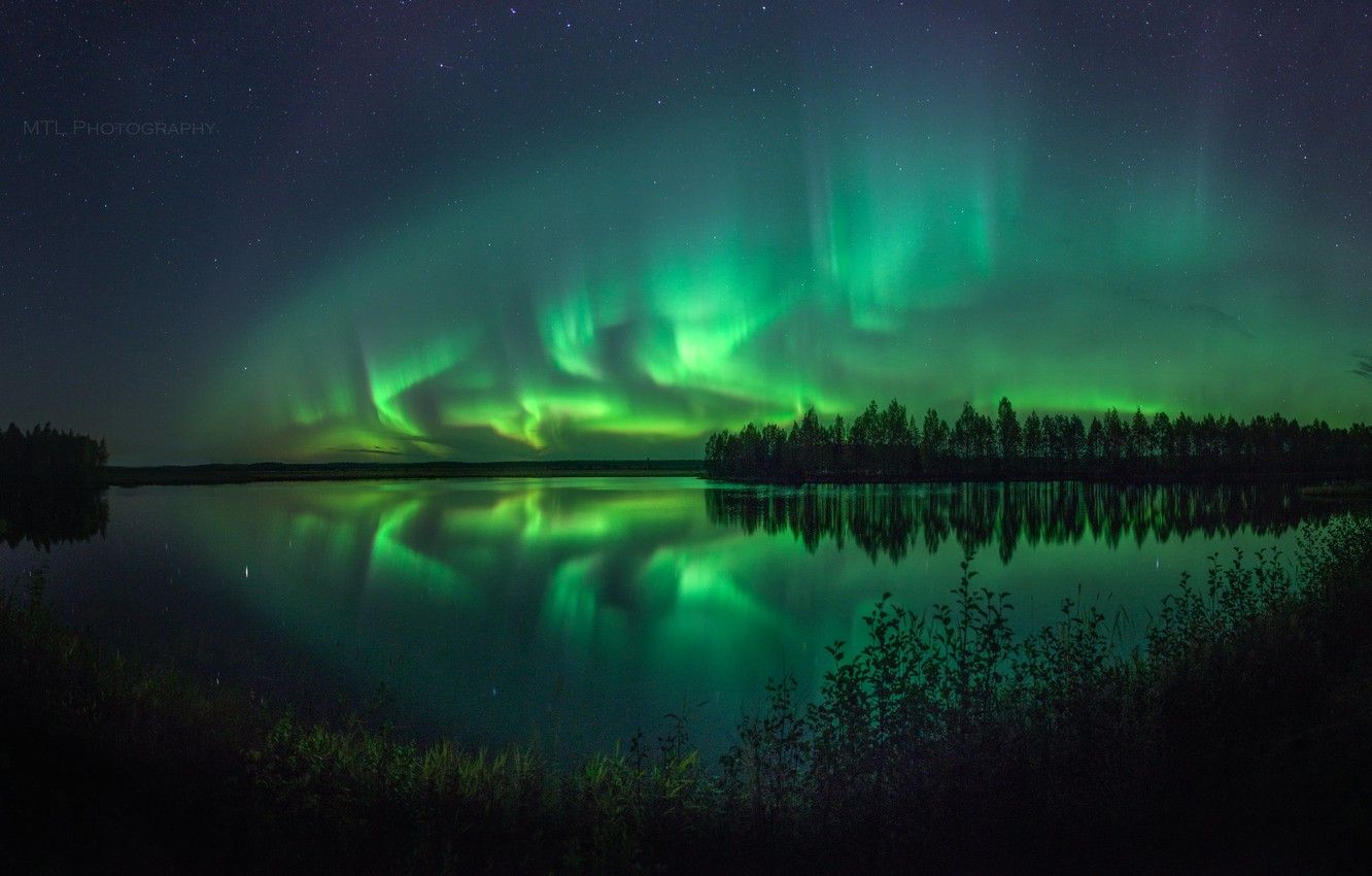 Aurora Borealis Hd Night Reflection Wallpapers