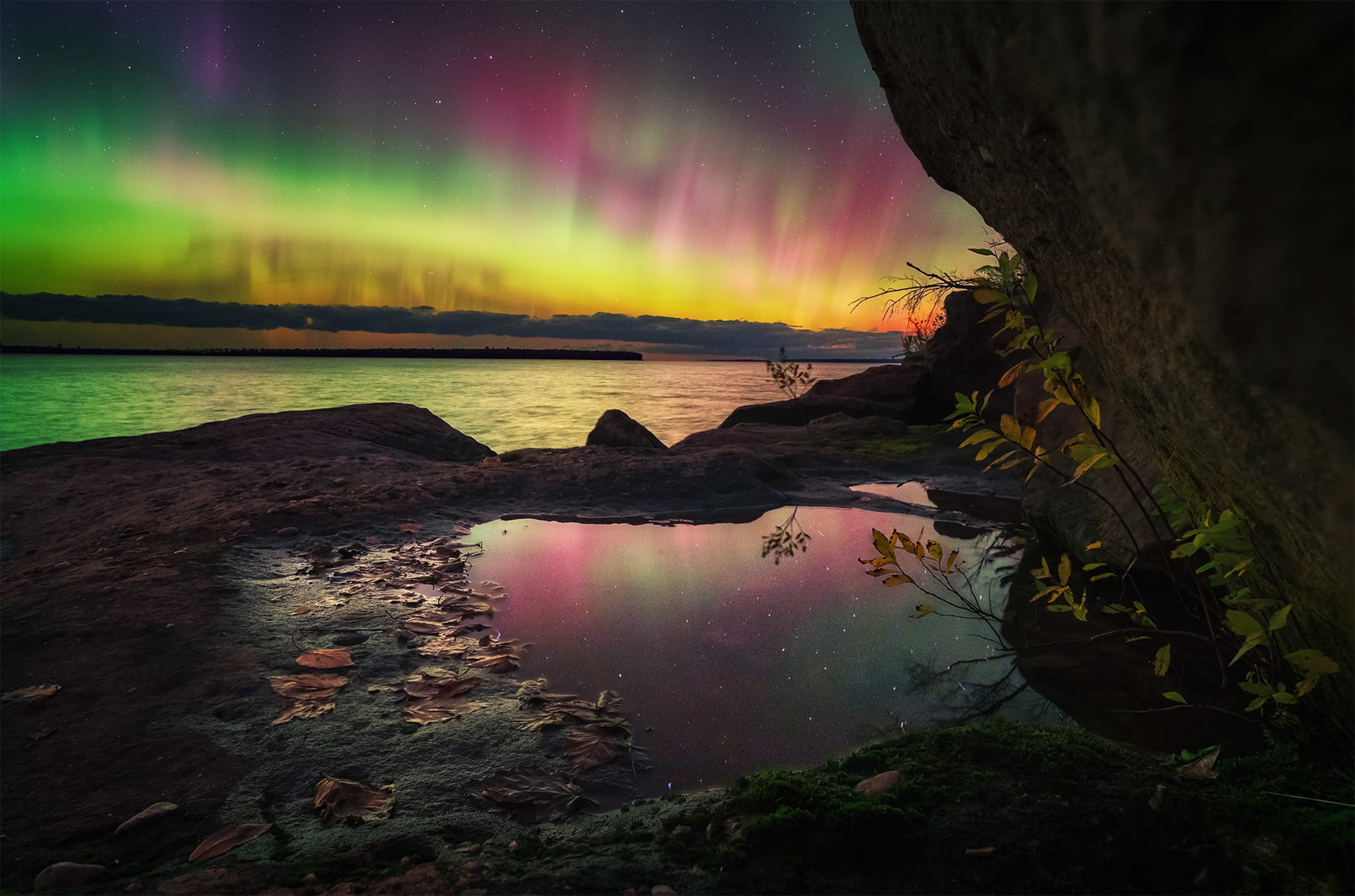 Aurora Borealis Reflection Over River Wallpapers