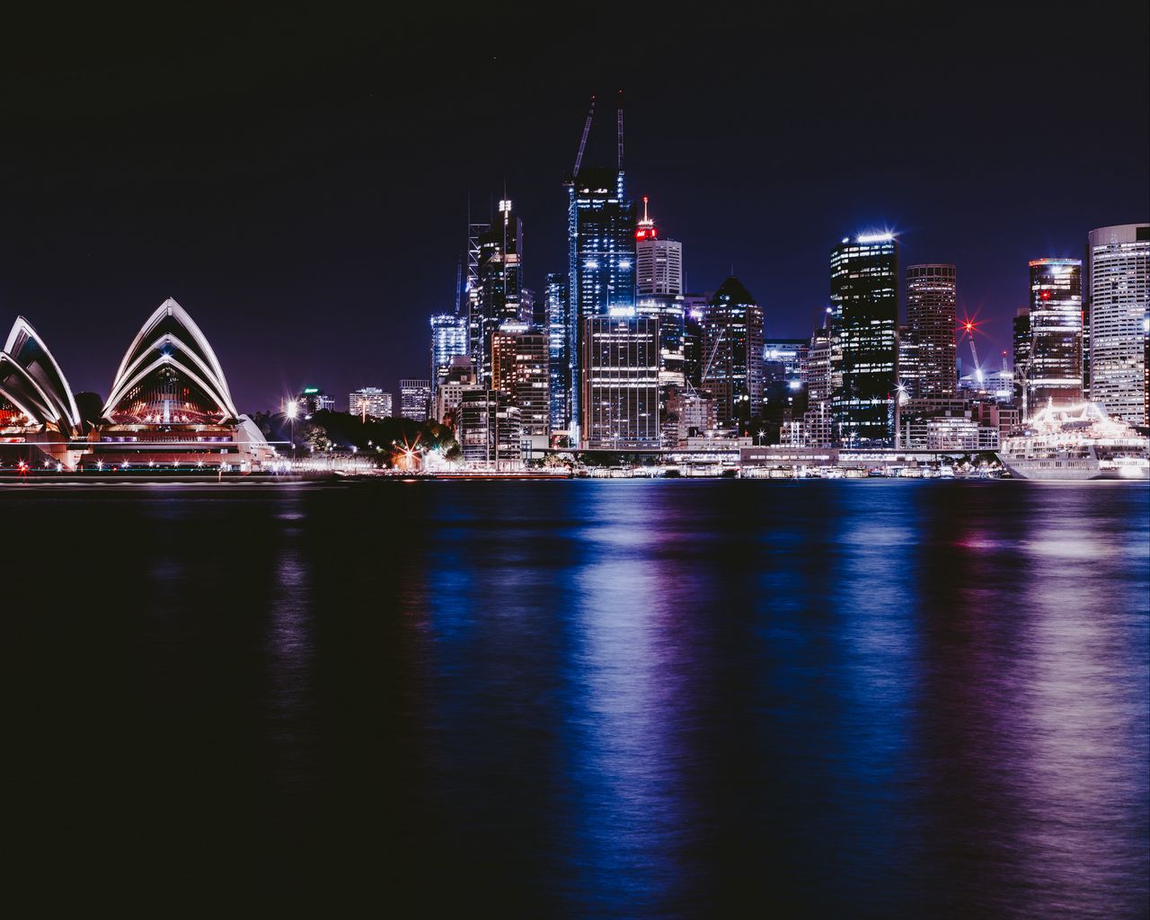 Australia Buildings Lights At Night Wallpapers