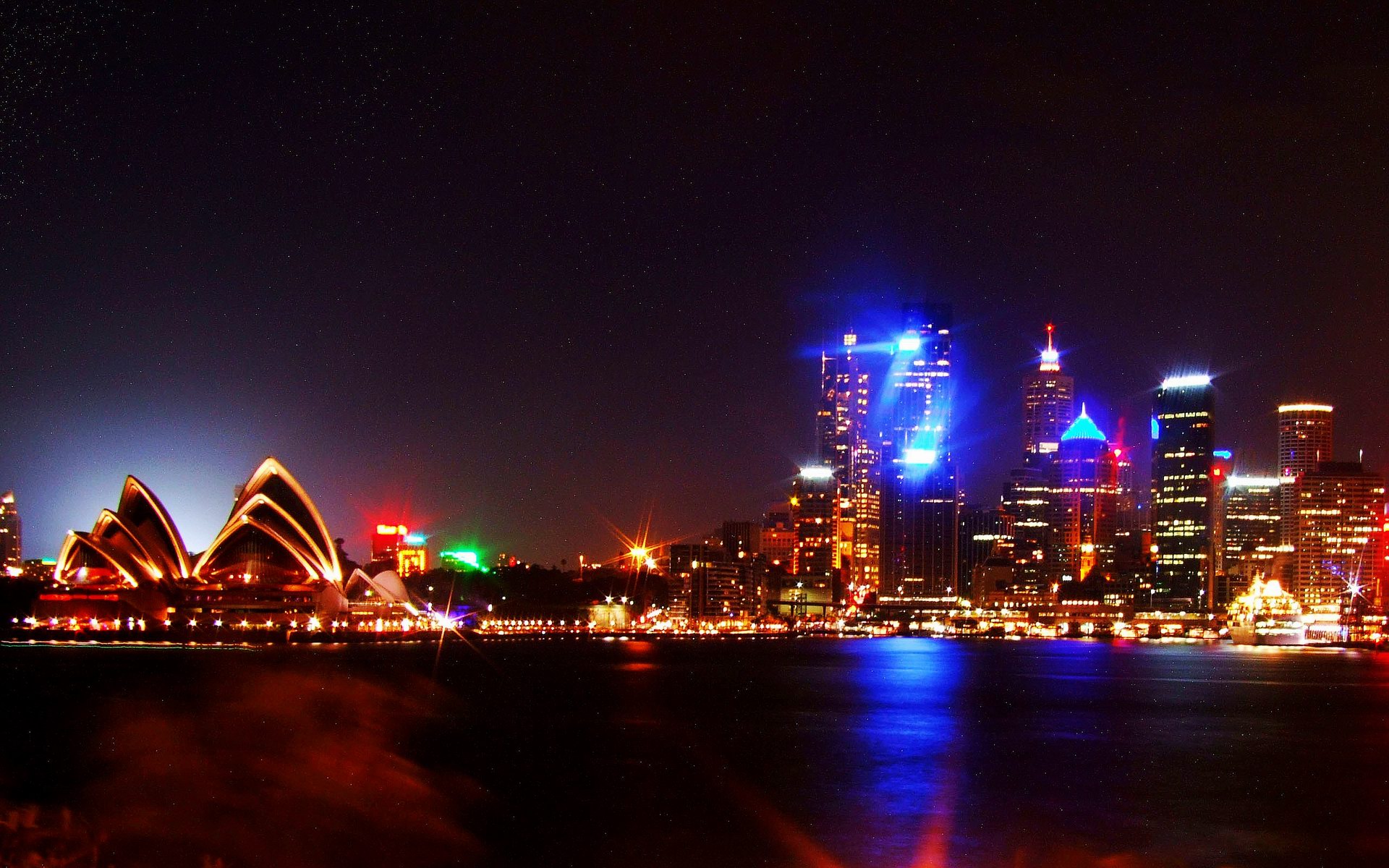 Australia Buildings Lights At Night Wallpapers