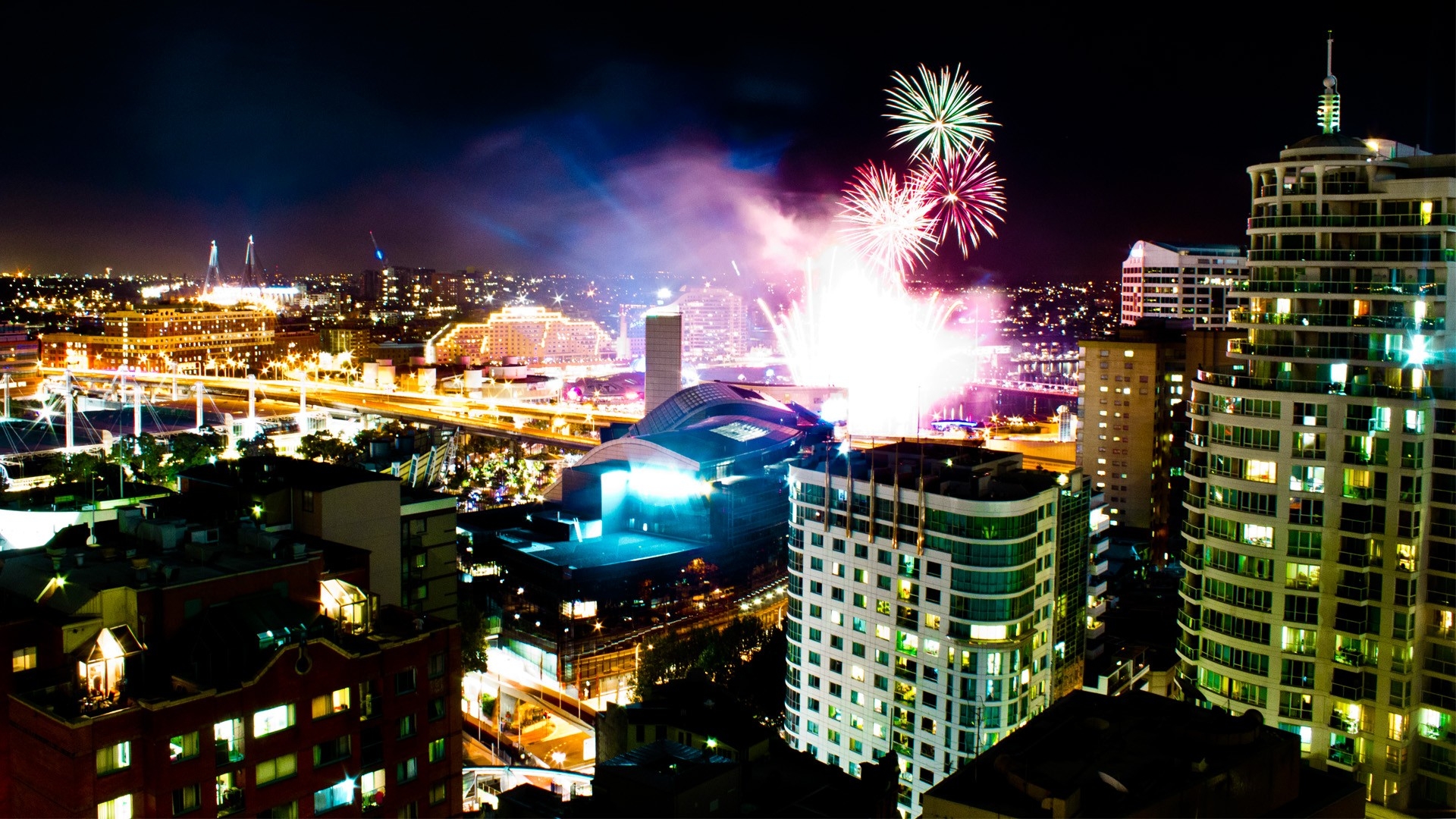 Australia Buildings Lights At Night Wallpapers