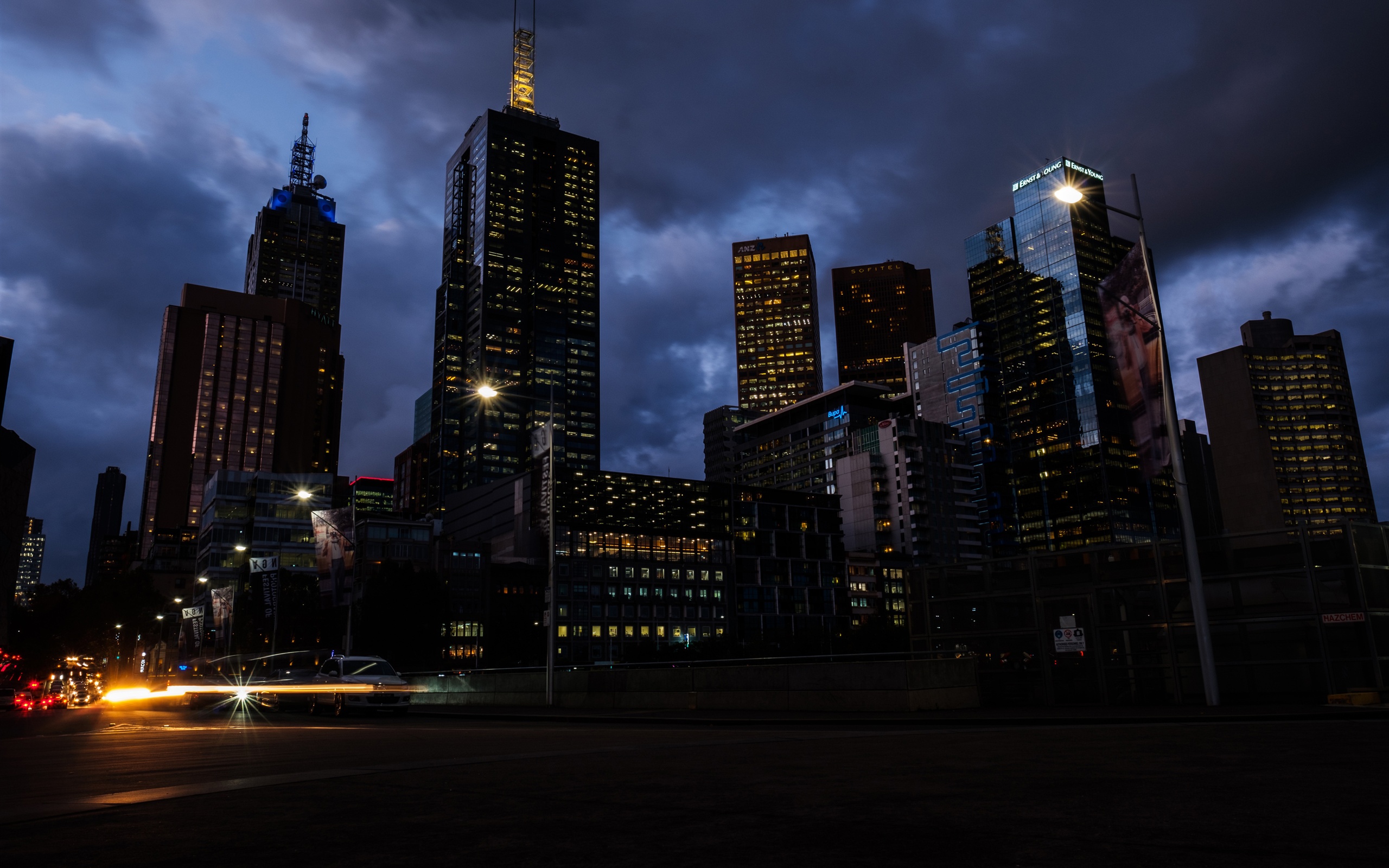 Australia Buildings Lights At Night Wallpapers