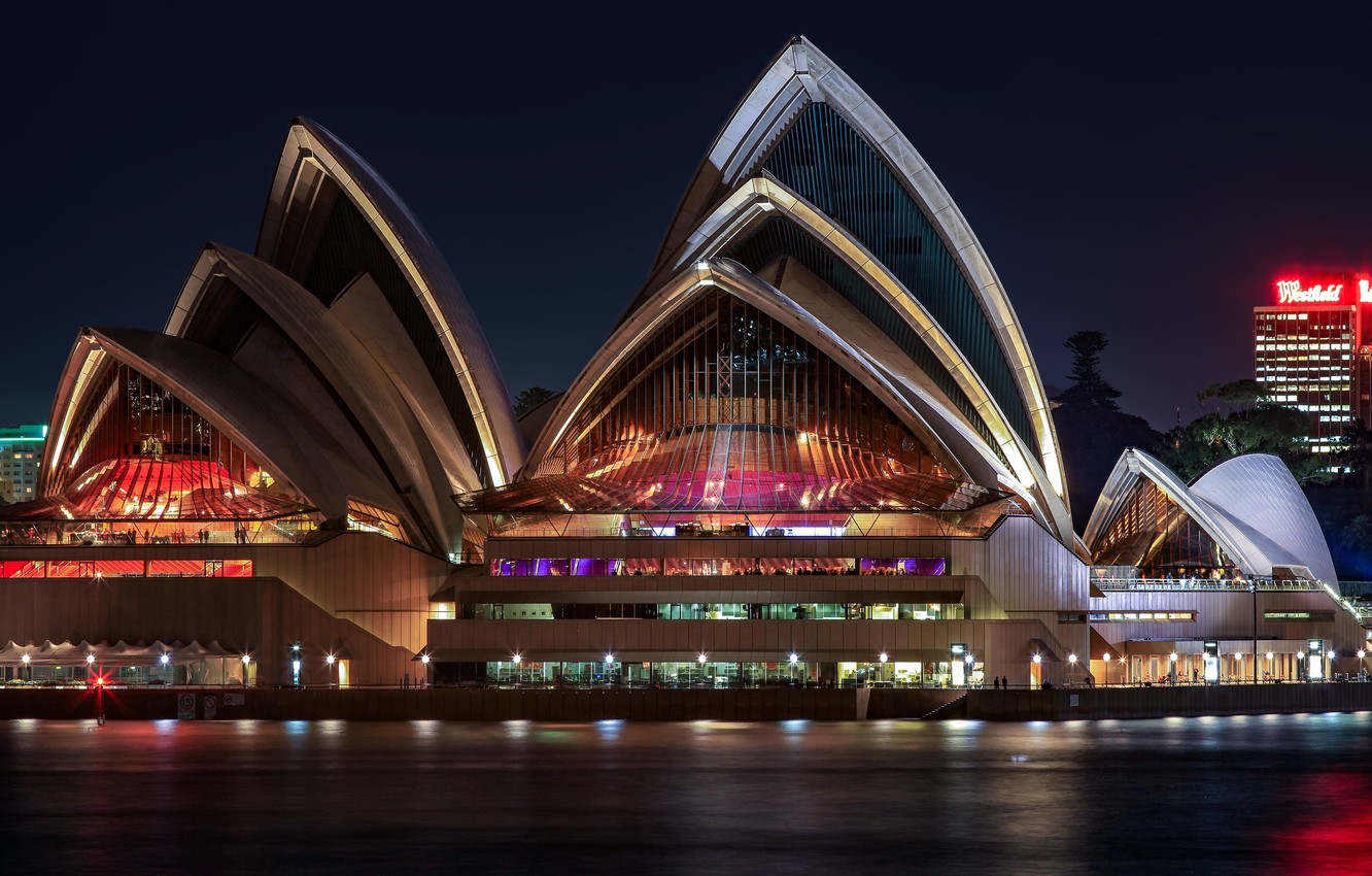 Australia Buildings Lights At Night Wallpapers