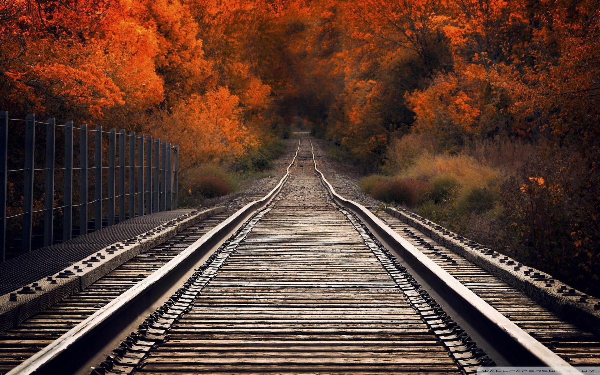 Autumn And Railroad Tracks Wallpapers