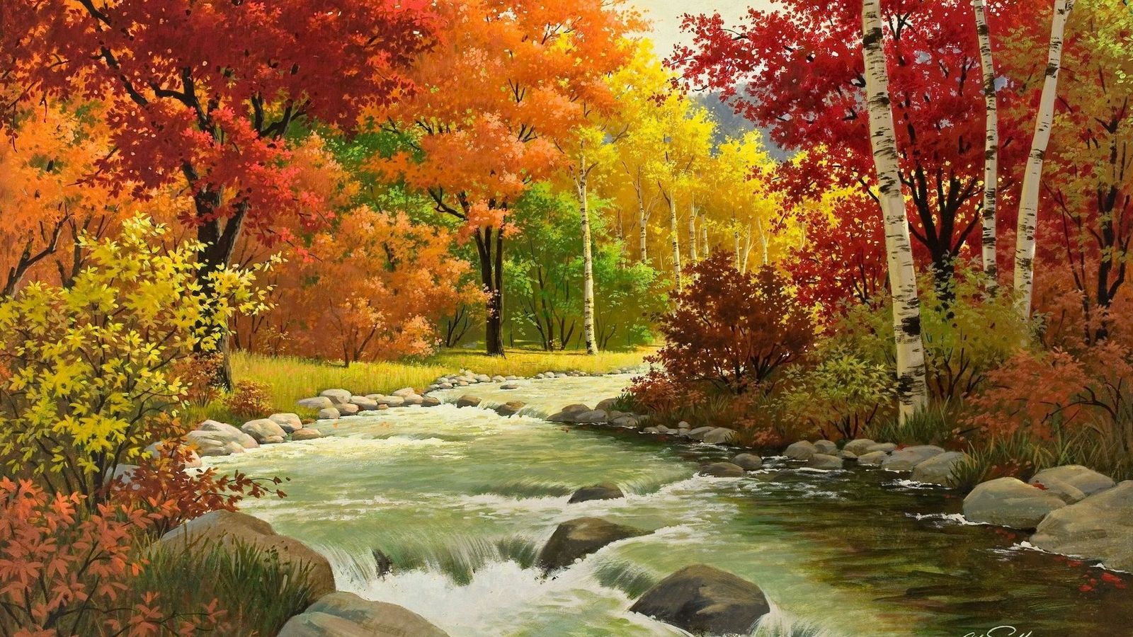 Autumn Season In Painting Wallpapers