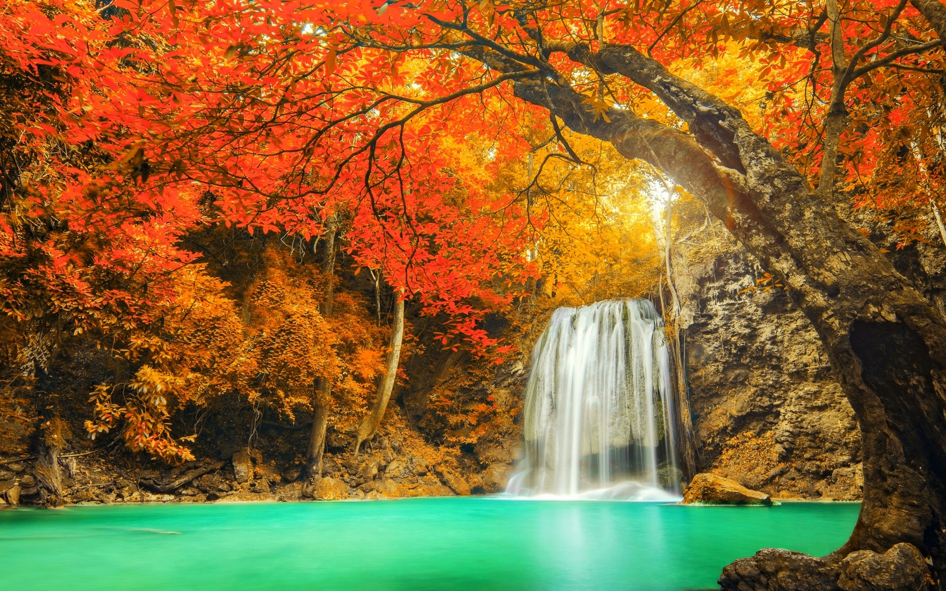 Autumn Waterfall Wallpapers