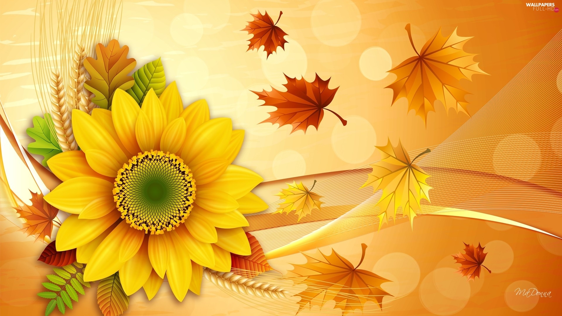 Autumn With Sunflowers Wallpapers