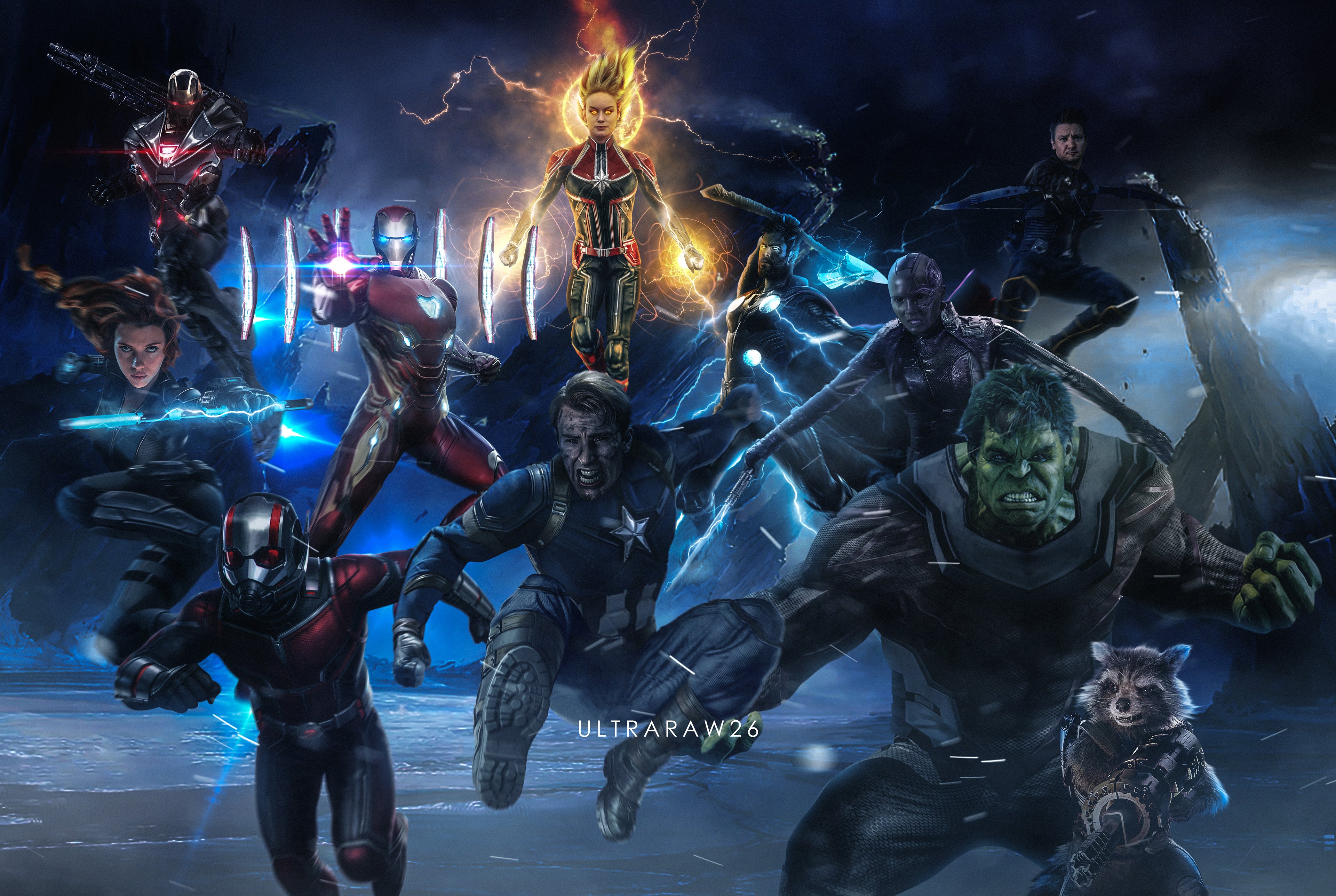 Avengers Endgame 5K Retro Poster Wallpapers