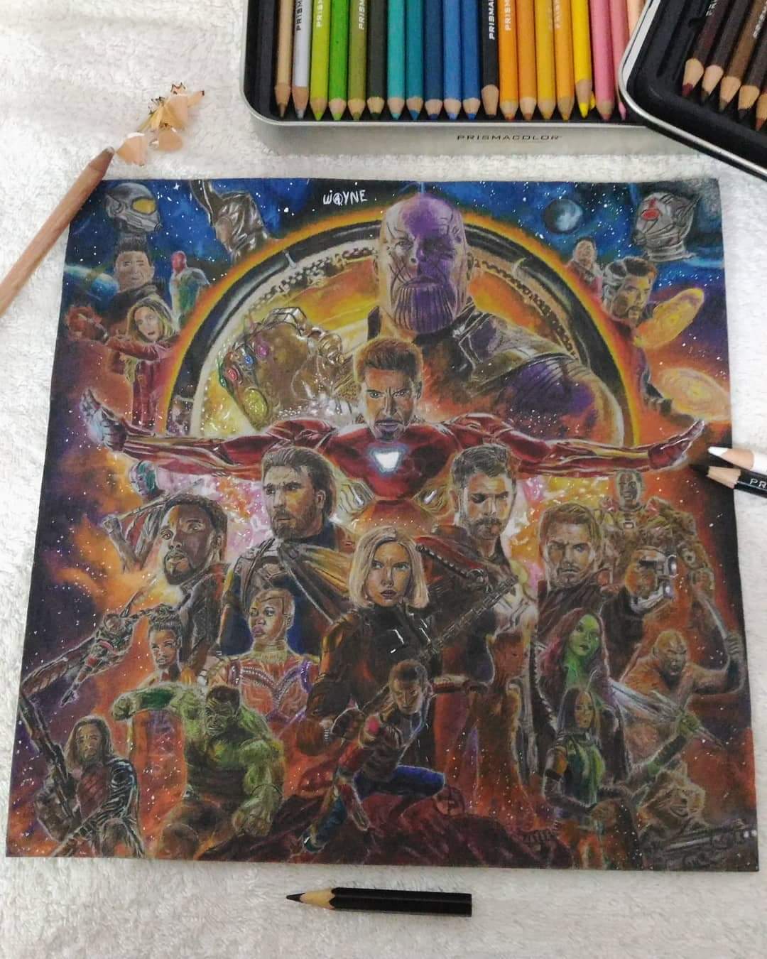 Avengers Infinity War 2018 Colorful Line Art Wallpapers