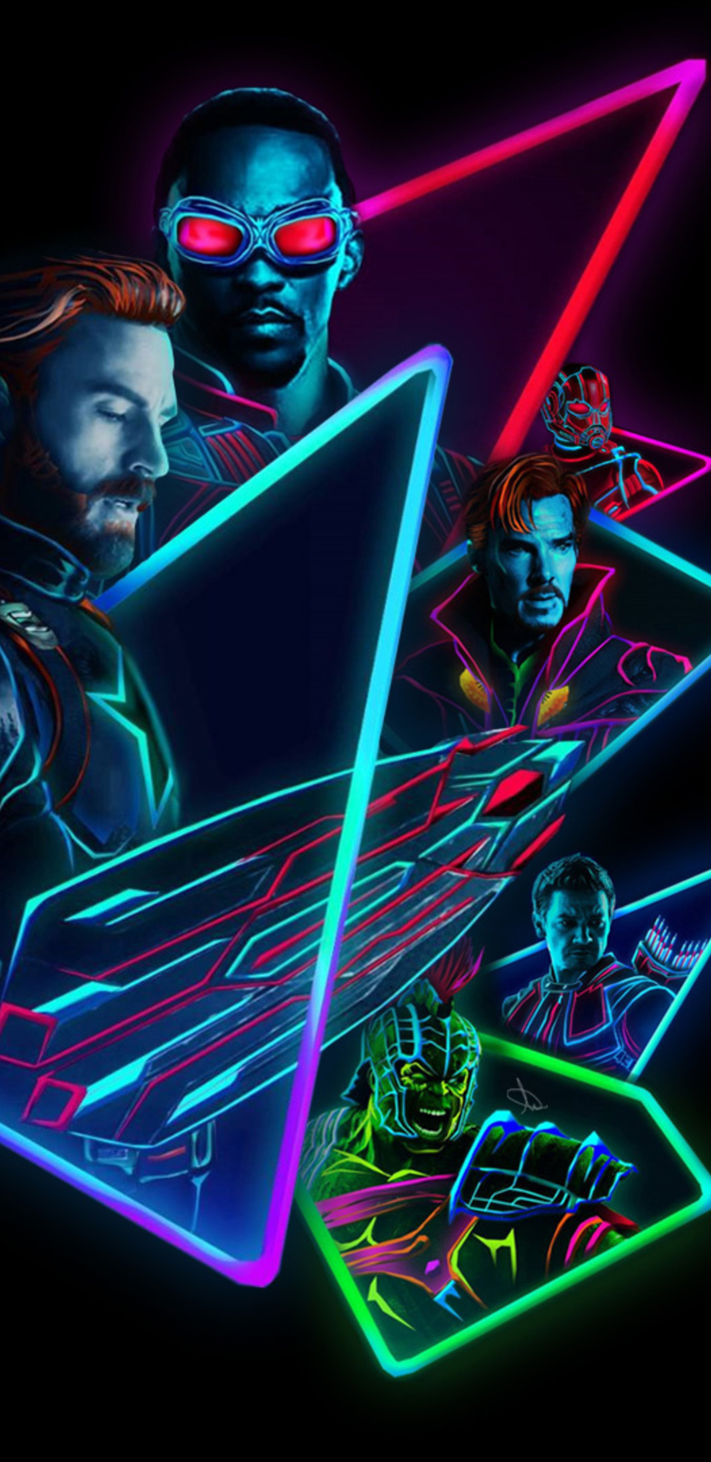 Avengers Infinity War 80S Neon Style Art Wallpapers