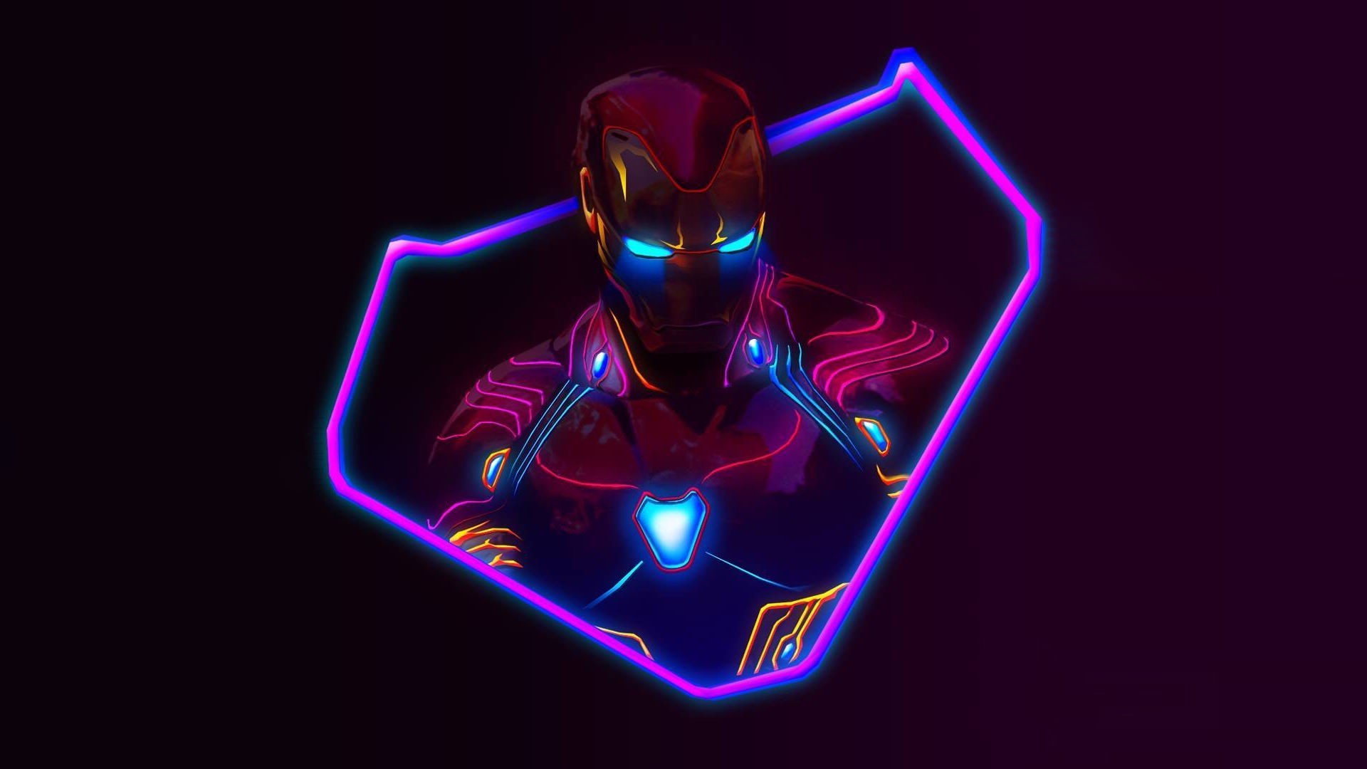 Avengers Infinity War 80S Neon Style Art Wallpapers