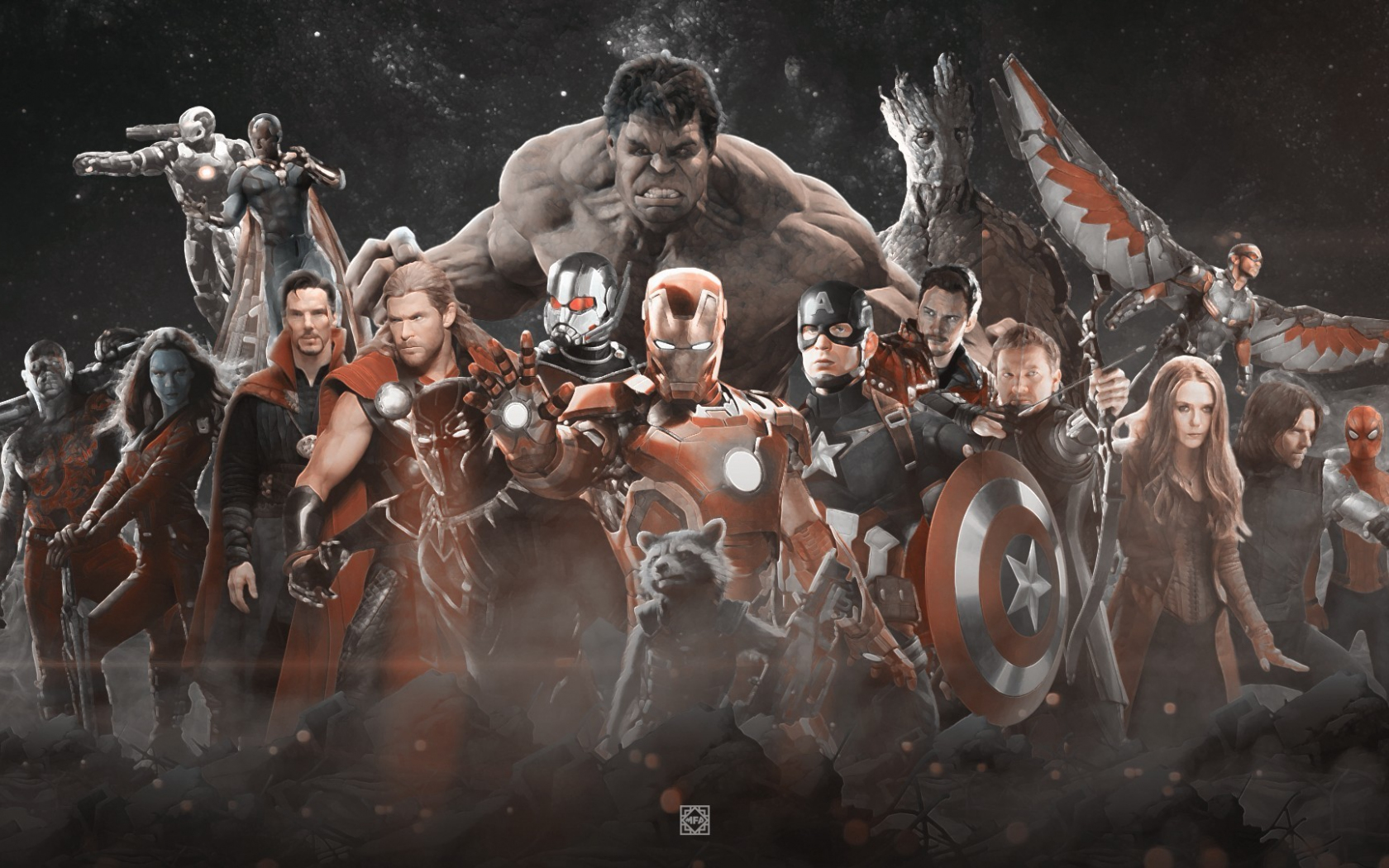 Avengers Infinity War Team Digital Art Wallpapers