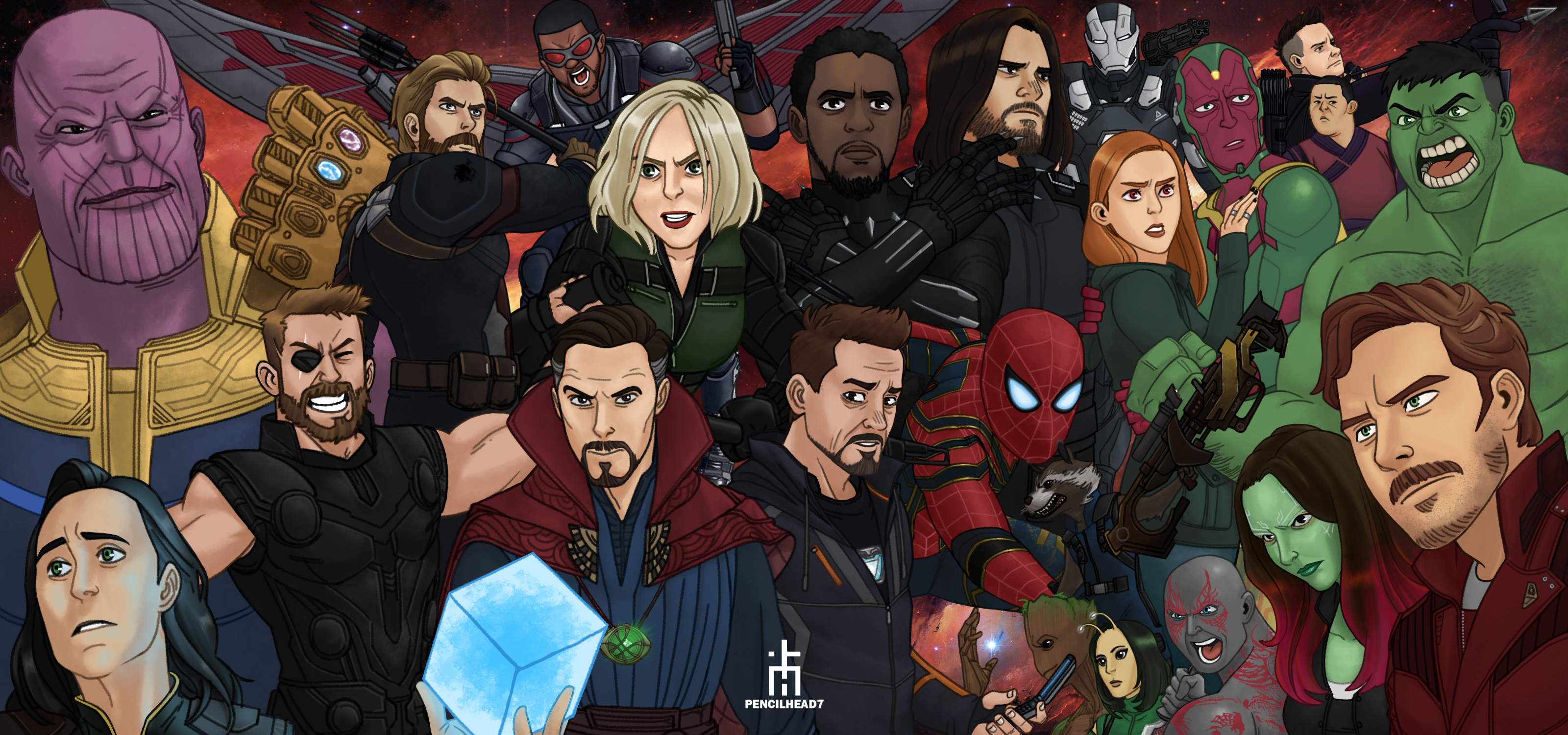 Avengers Infinity War Team Digital Art Wallpapers