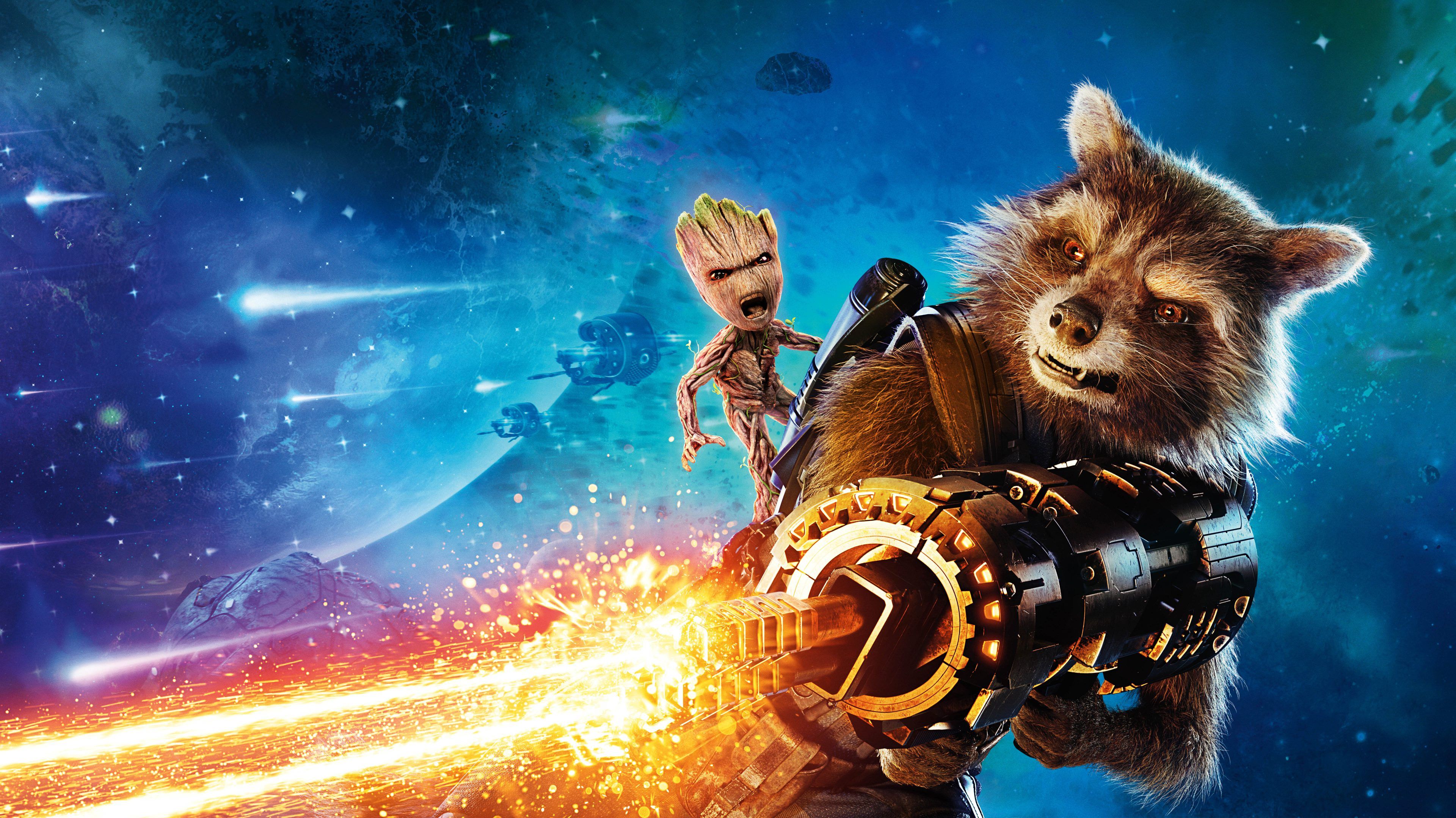 Baby Groot And Rocket Raccoon Guardians Of The Galaxy Vol 2 Wallpapers