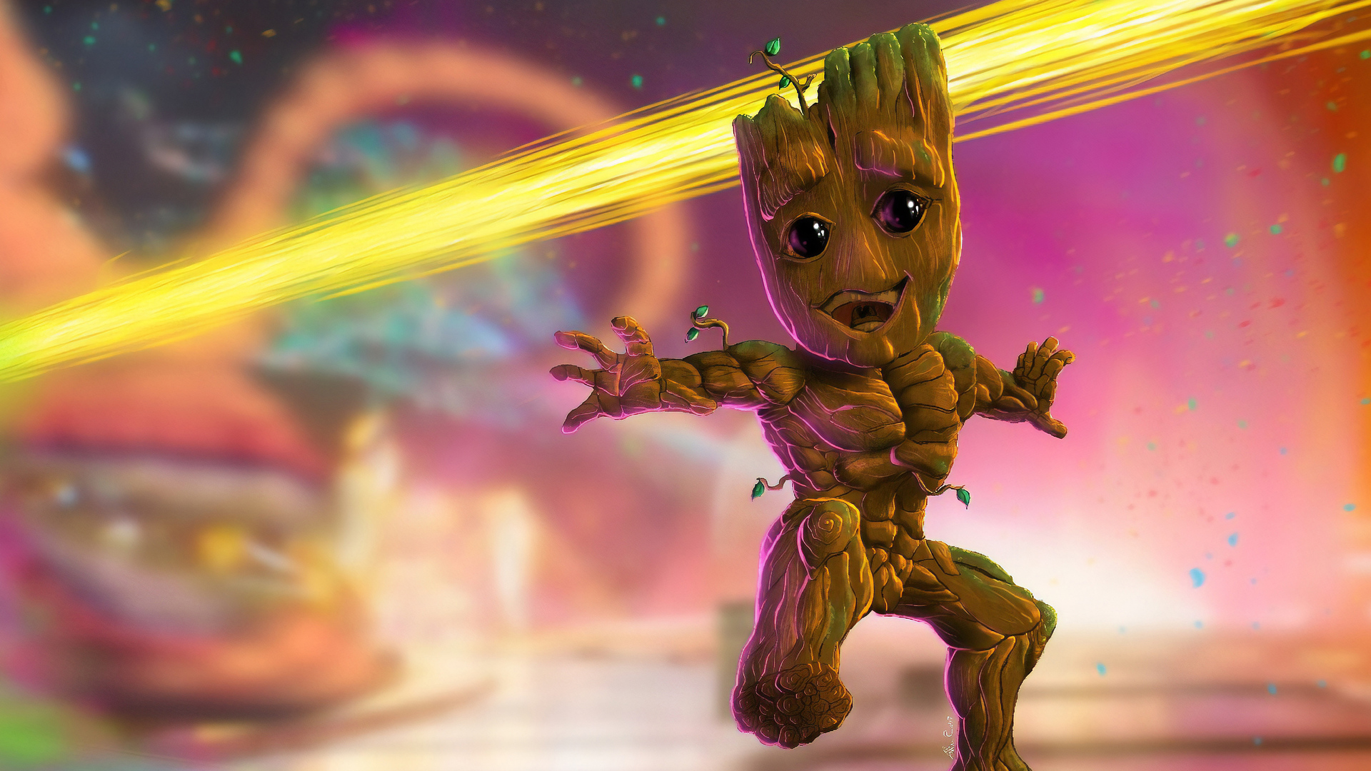 Baby Groot Desktop Background