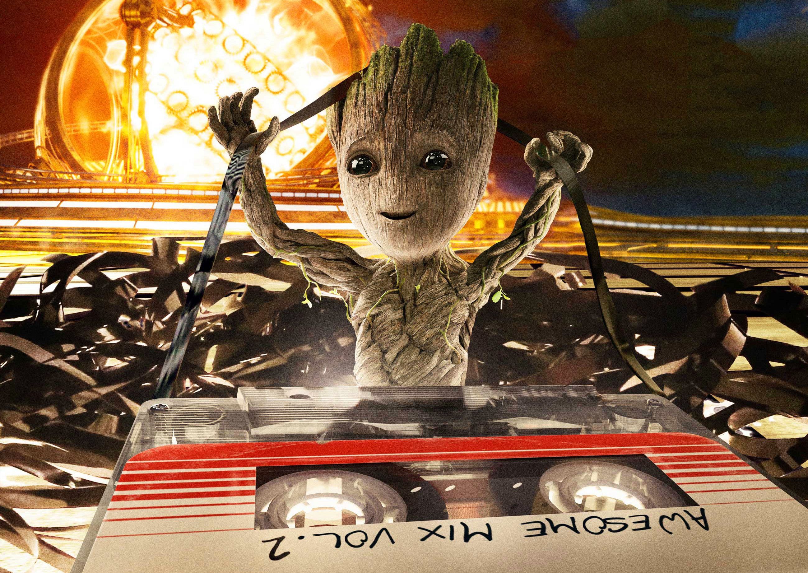 Baby Groot In Guardians Of The Galaxy Vol 2 Wallpapers