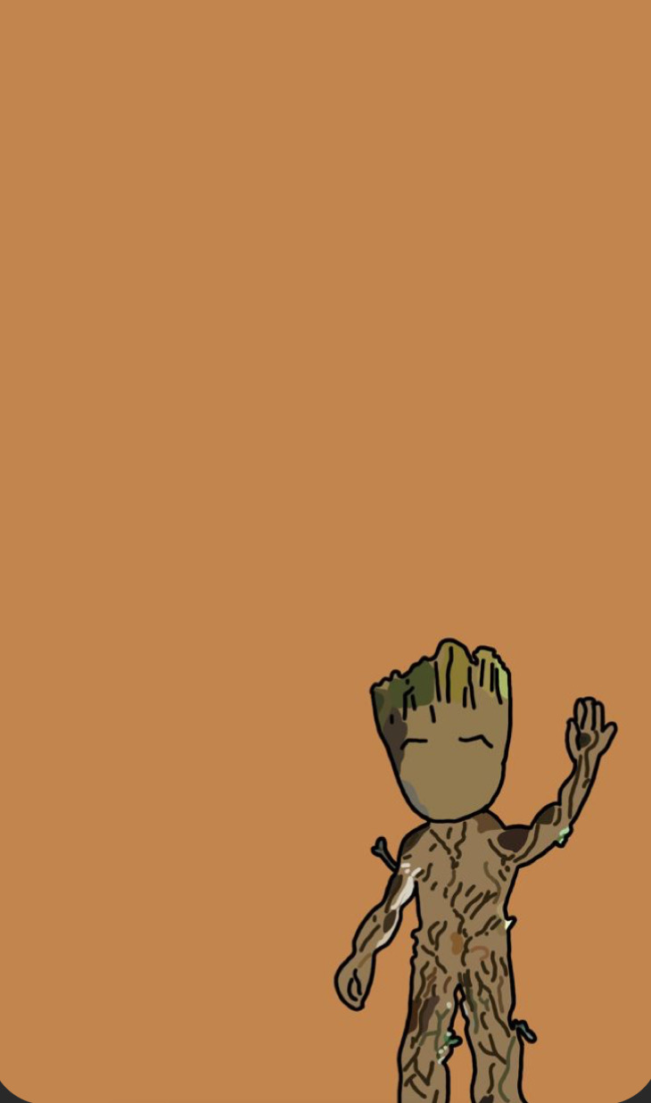 Baby Groot Minimalist Wallpapers