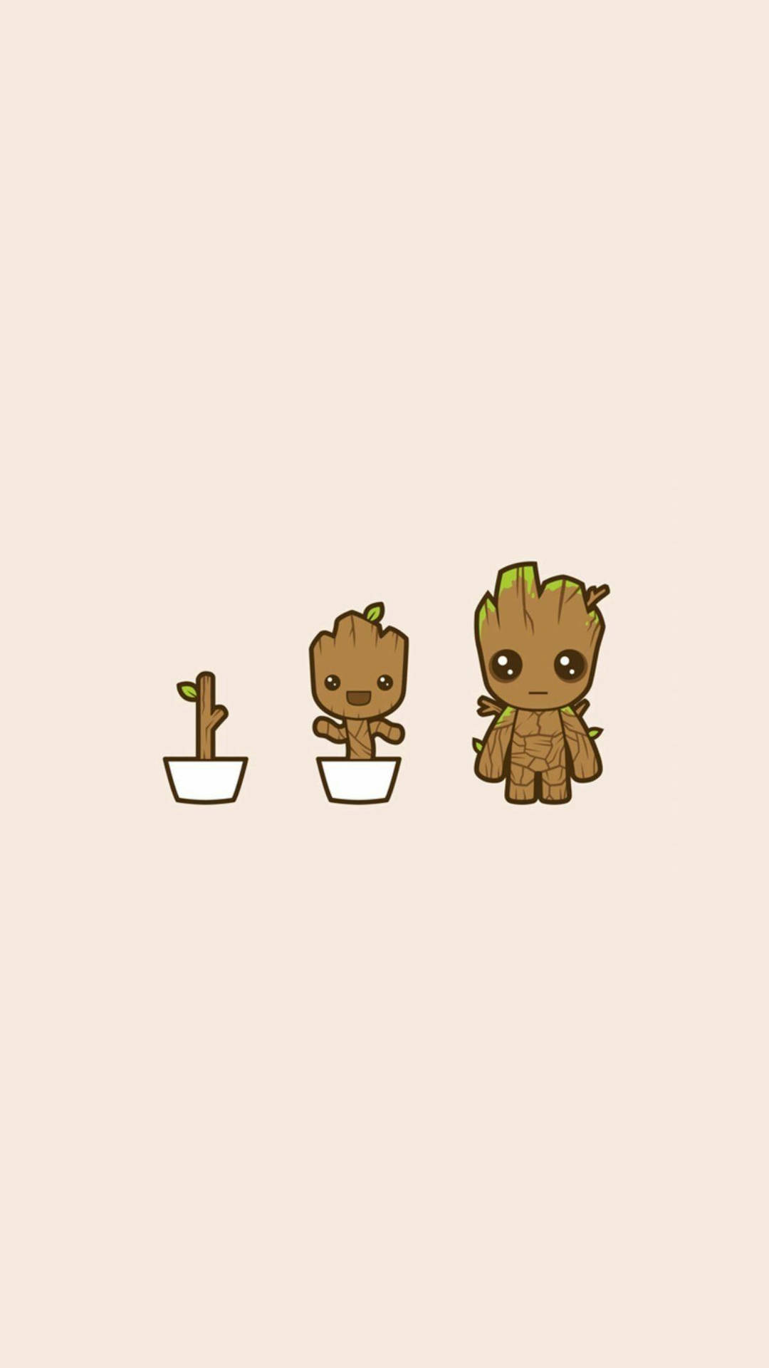 Baby Groot Minimalist Wallpapers